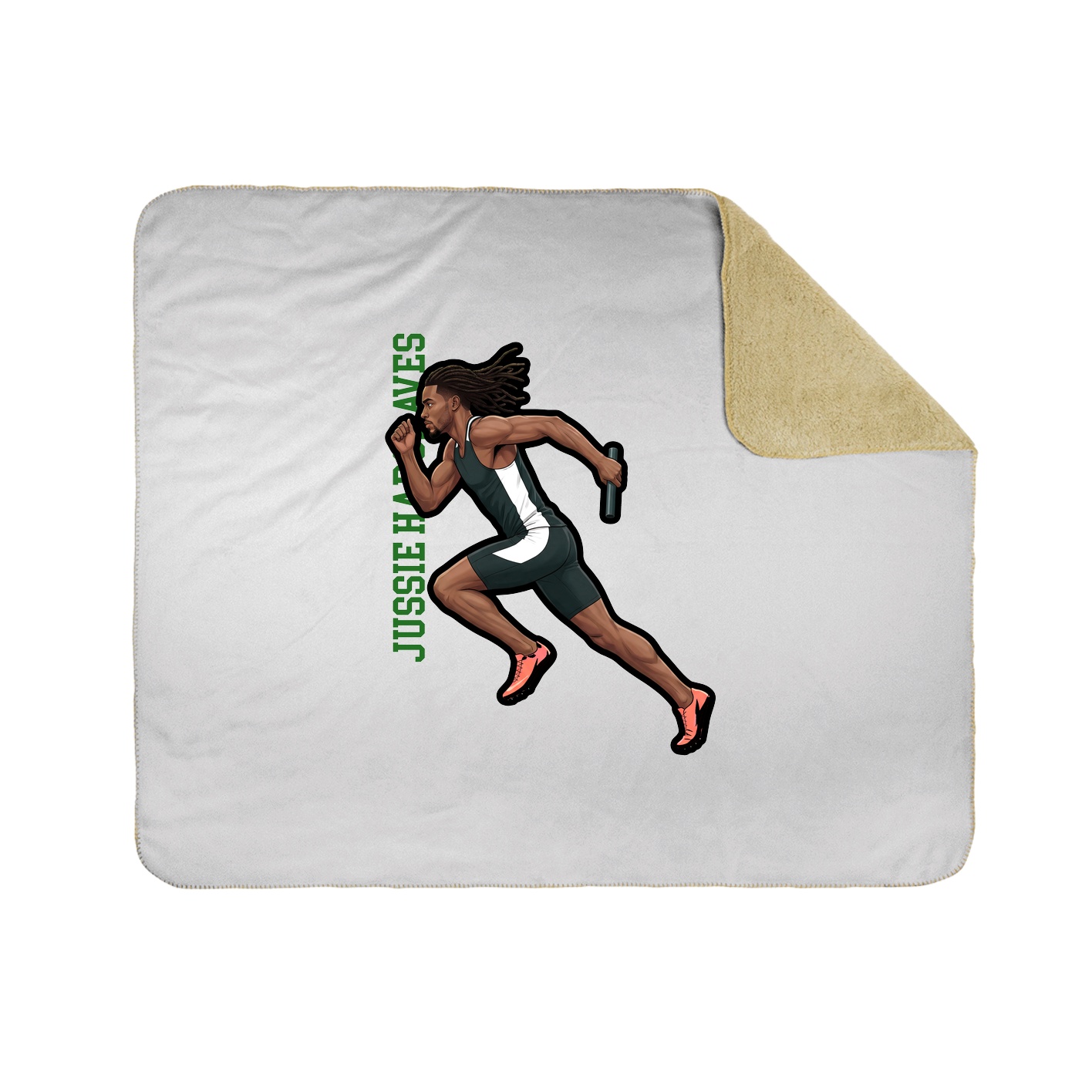 Throw Blanket — Name Vertical in White