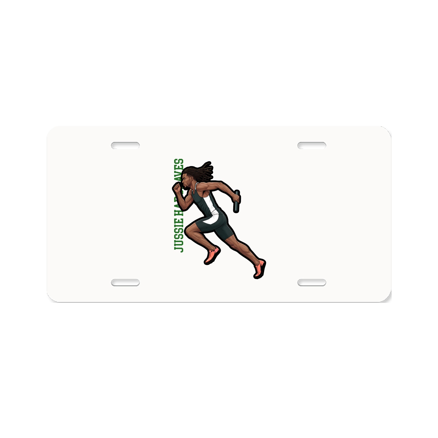License Plate — Name Vertical in Classic