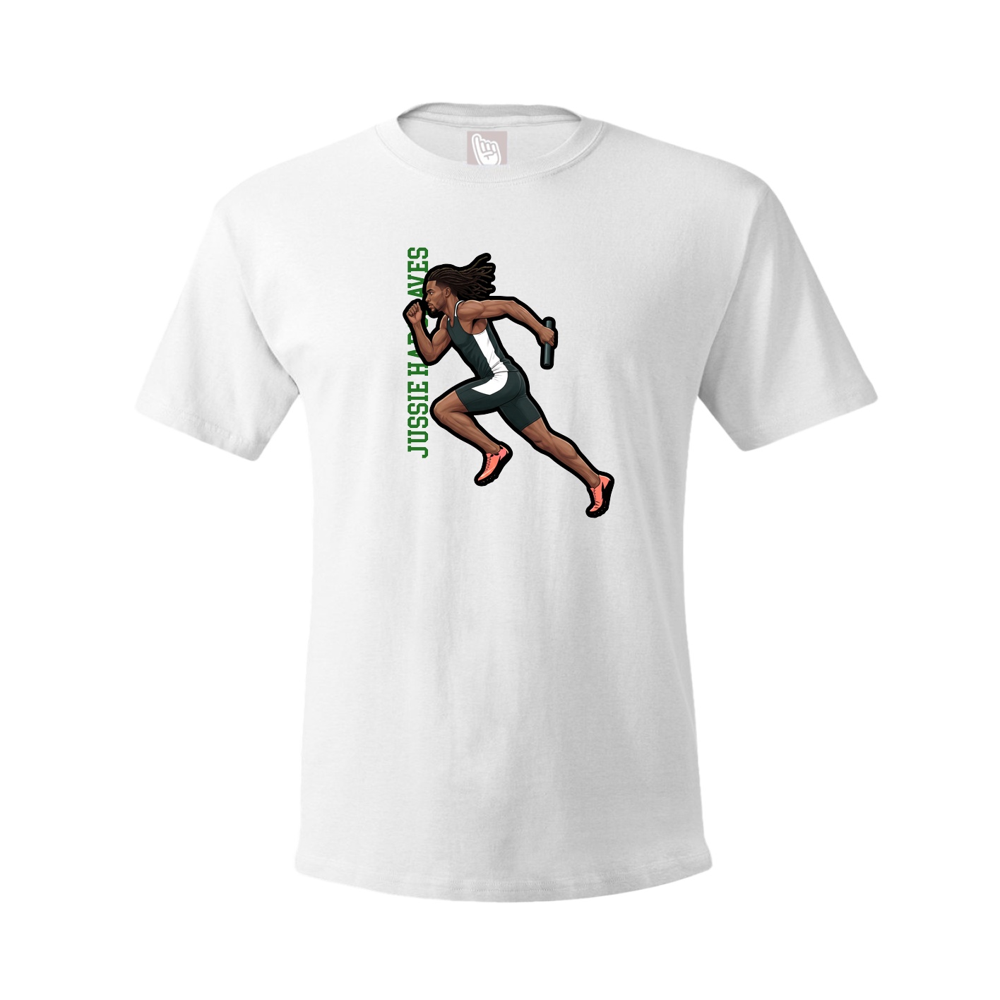 Youth Tee — Name Vertical in White