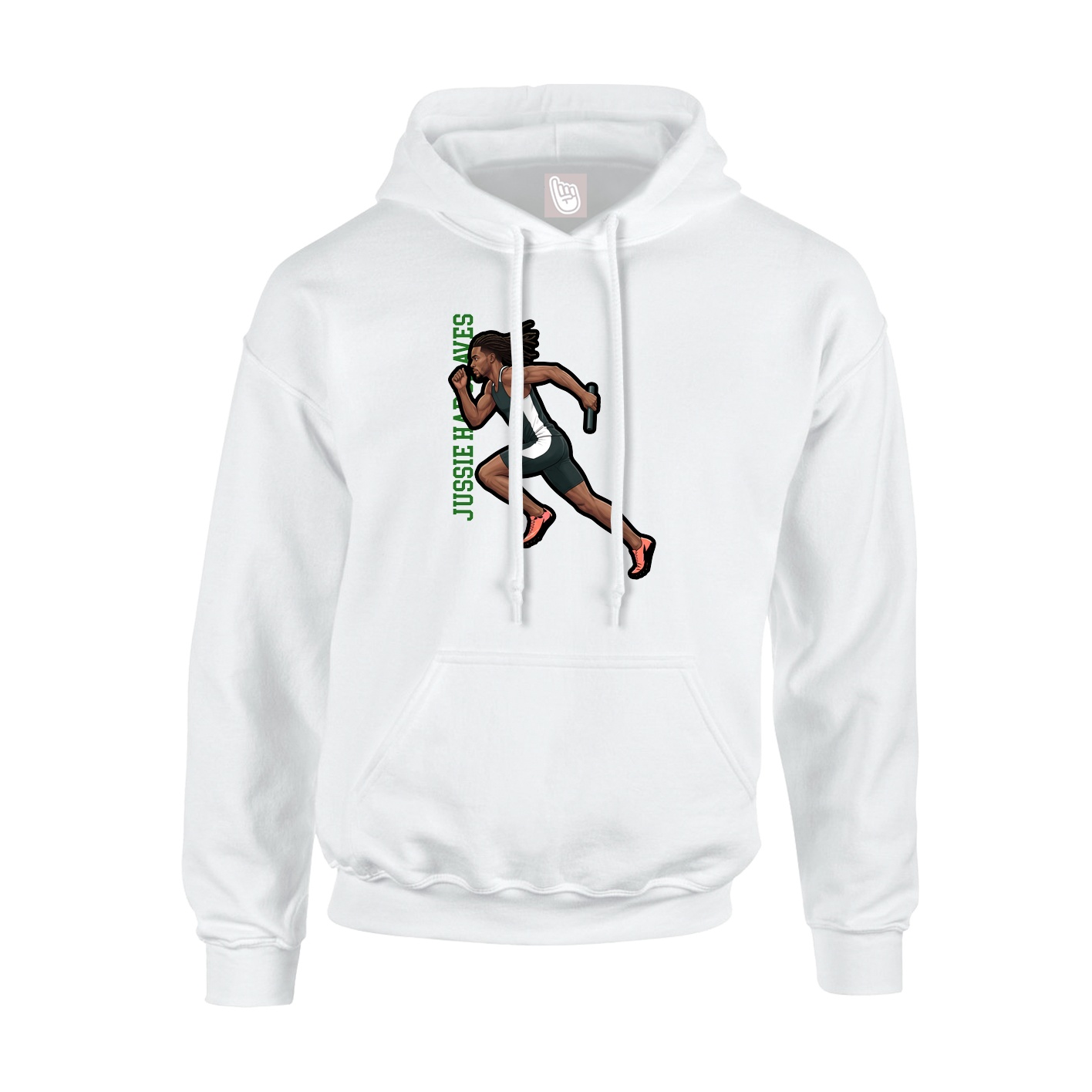 Youth Hoodie — Name Vertical in White