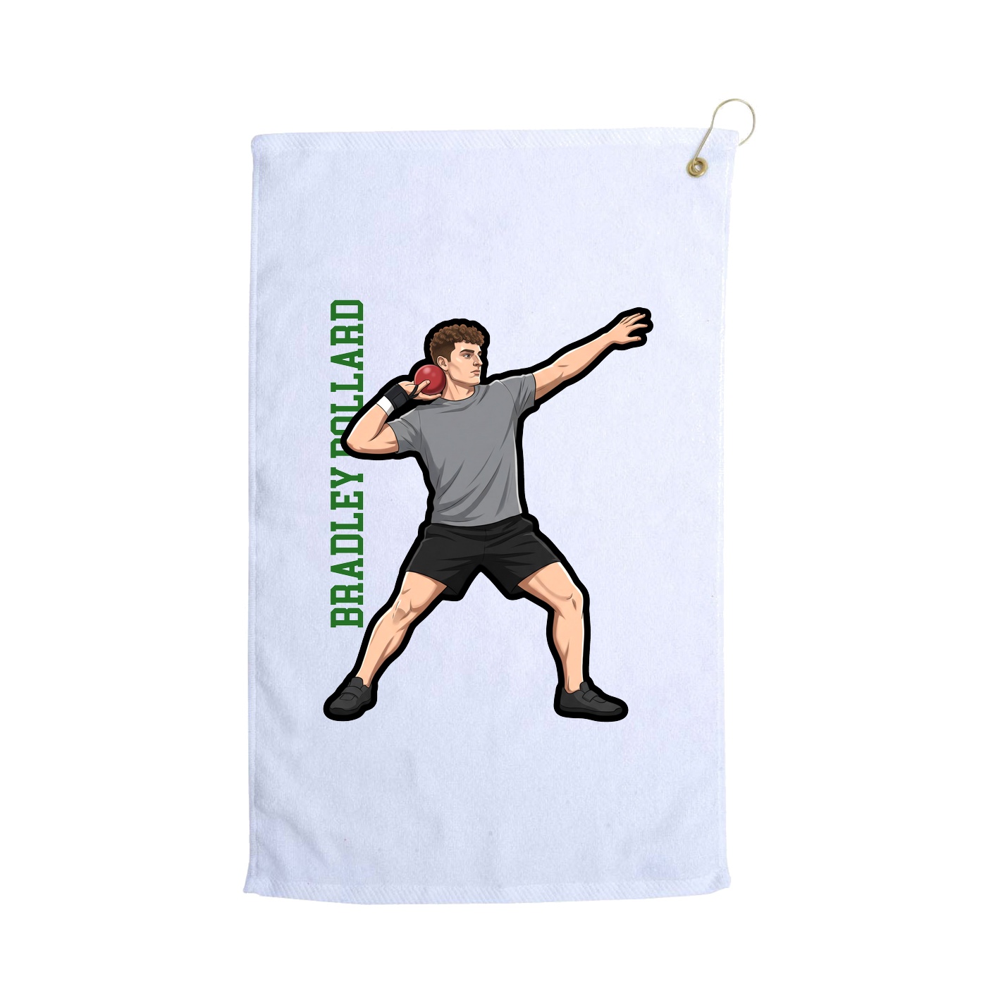 Golf Towel — Name Vertical in White