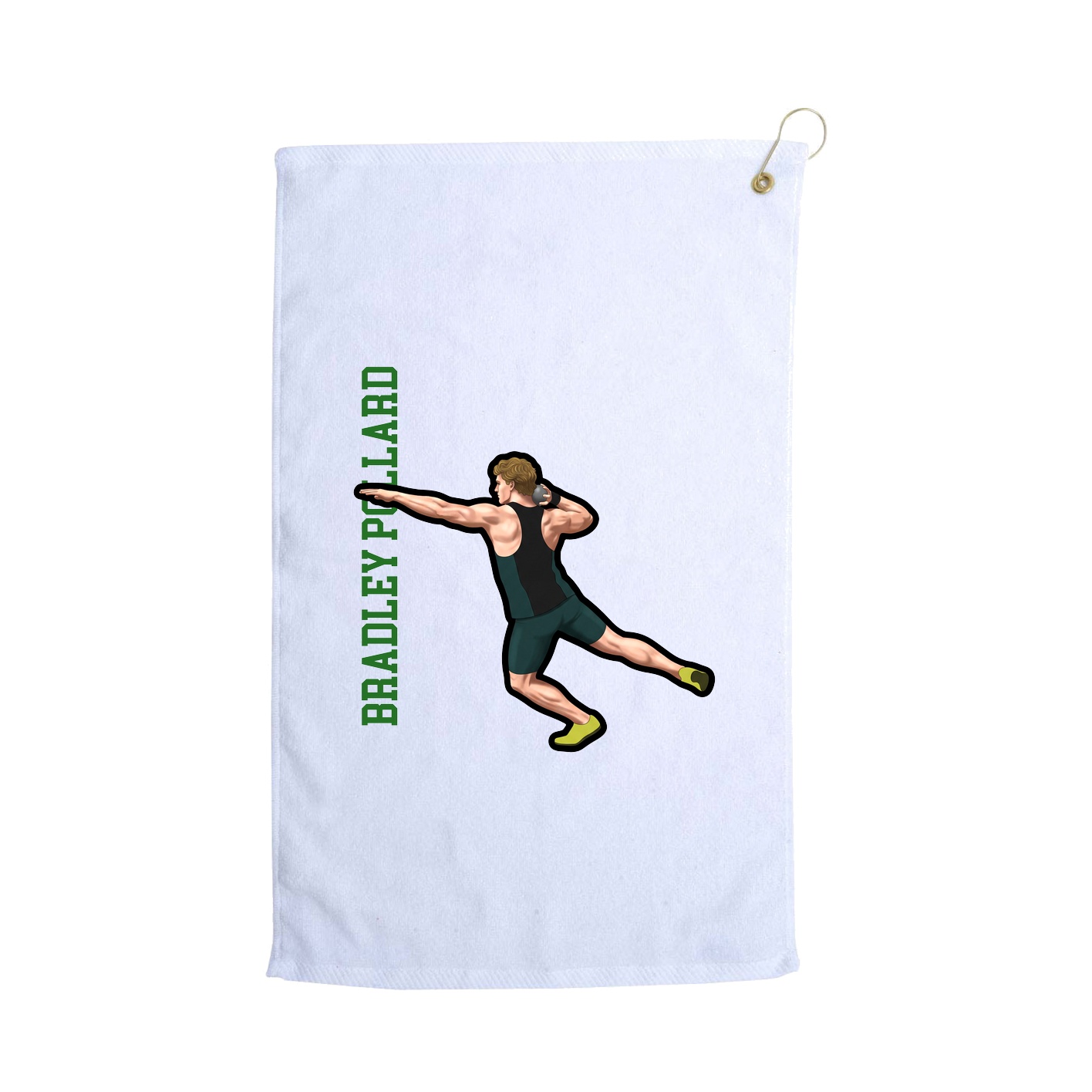 Golf Towel — Name Vertical in White