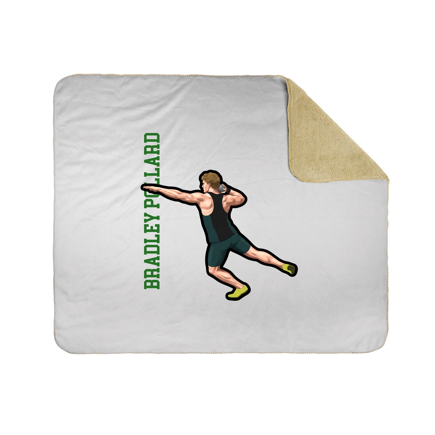 Throw Blanket — Name Vertical in White