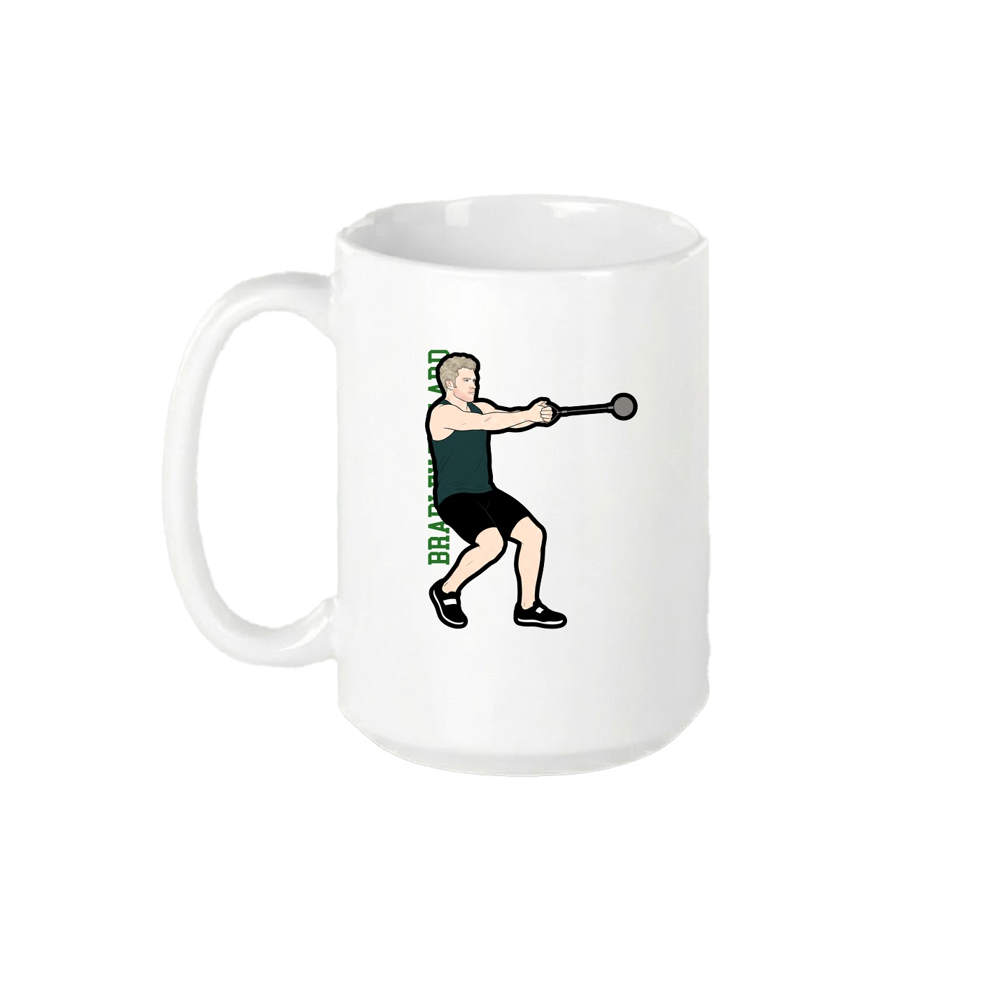 15oz Coffee Mug — Name Vertical in White
