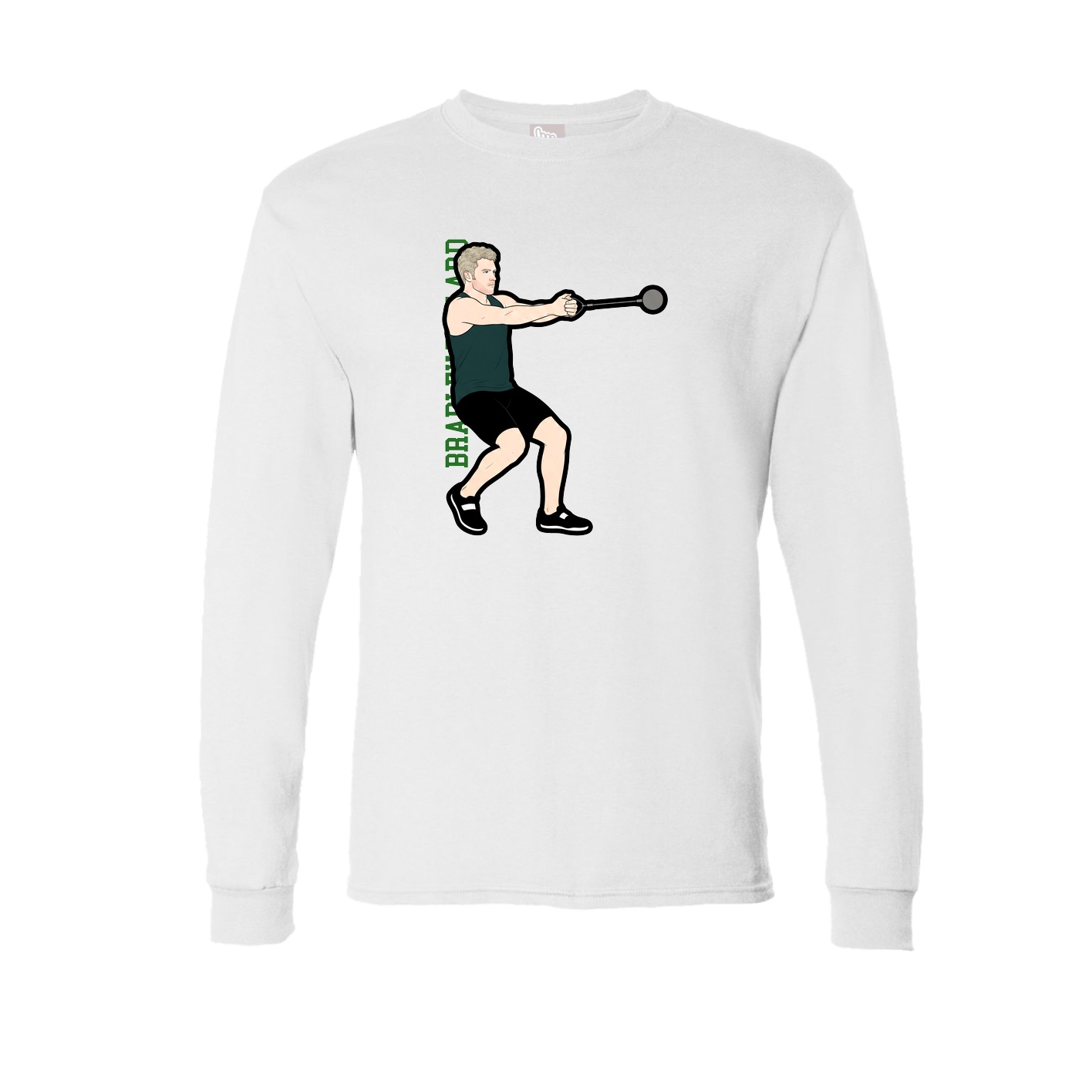 Long Sleeve Tee — Name Vertical in White