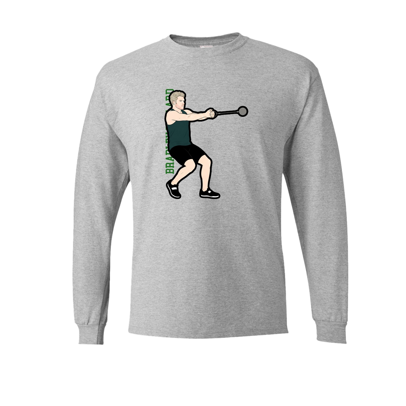 Long Sleeve Tee — Name Vertical in Grey