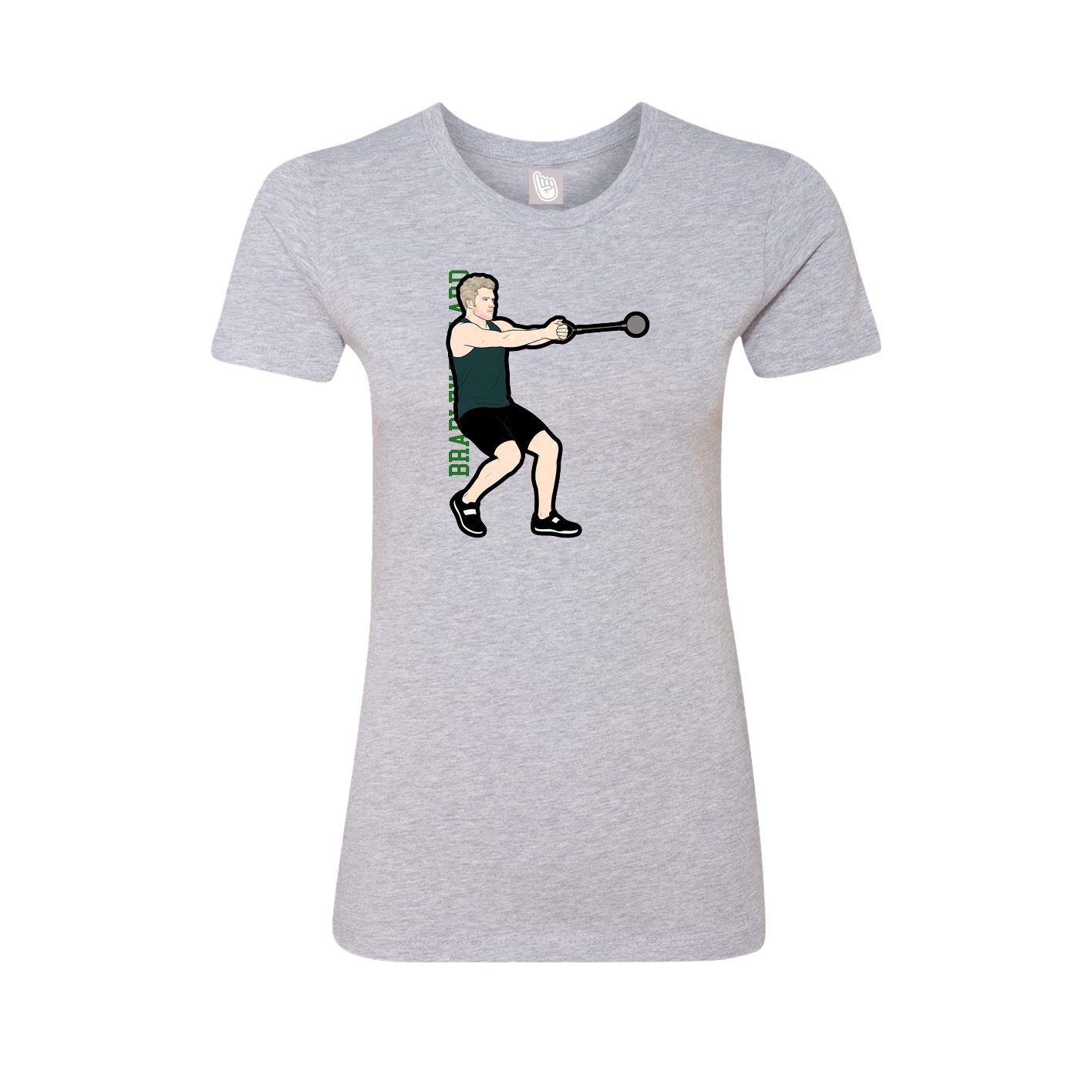 Womens Tee — Name Vertical in Grey