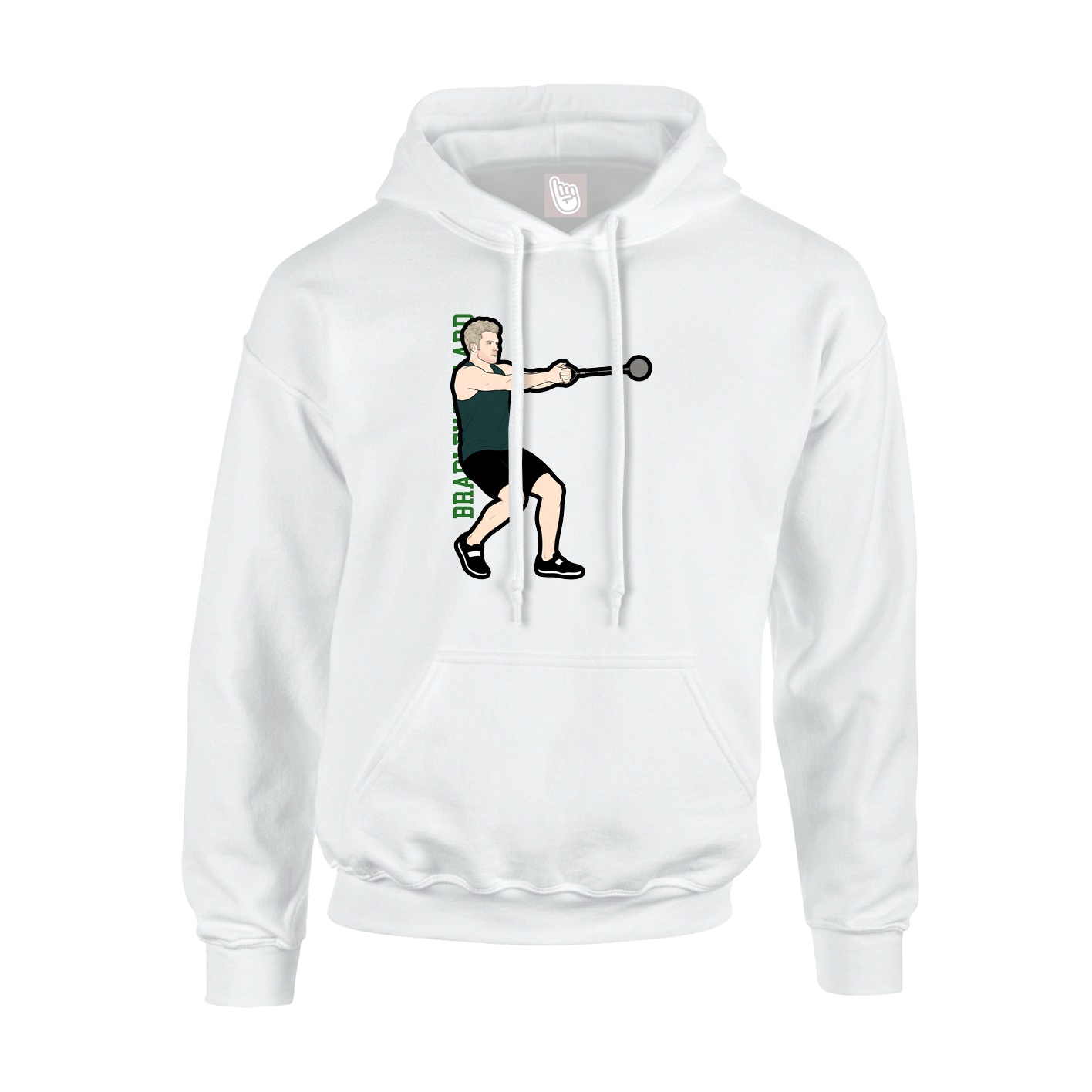 Hoodie — Name Vertical in White