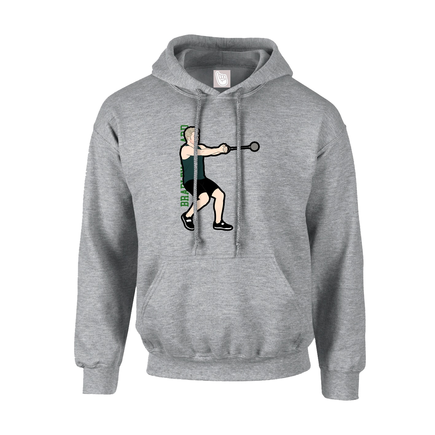 Youth Hoodie — Name Vertical in Grey