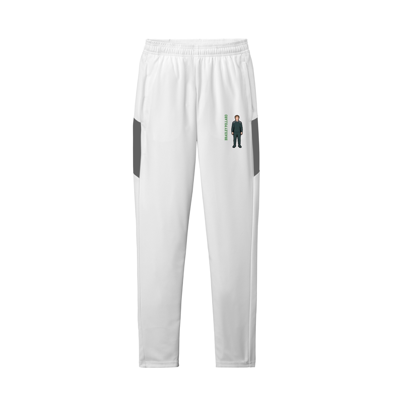 Team Travel Pant — Name Vertical in White/Grey