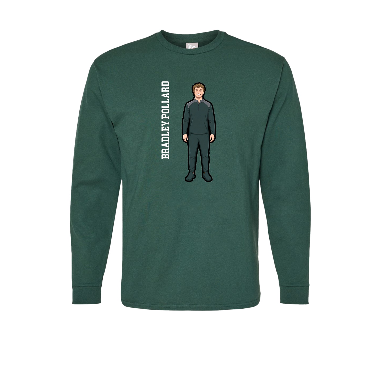 Long Sleeve Tee — Name Vertical in Green
