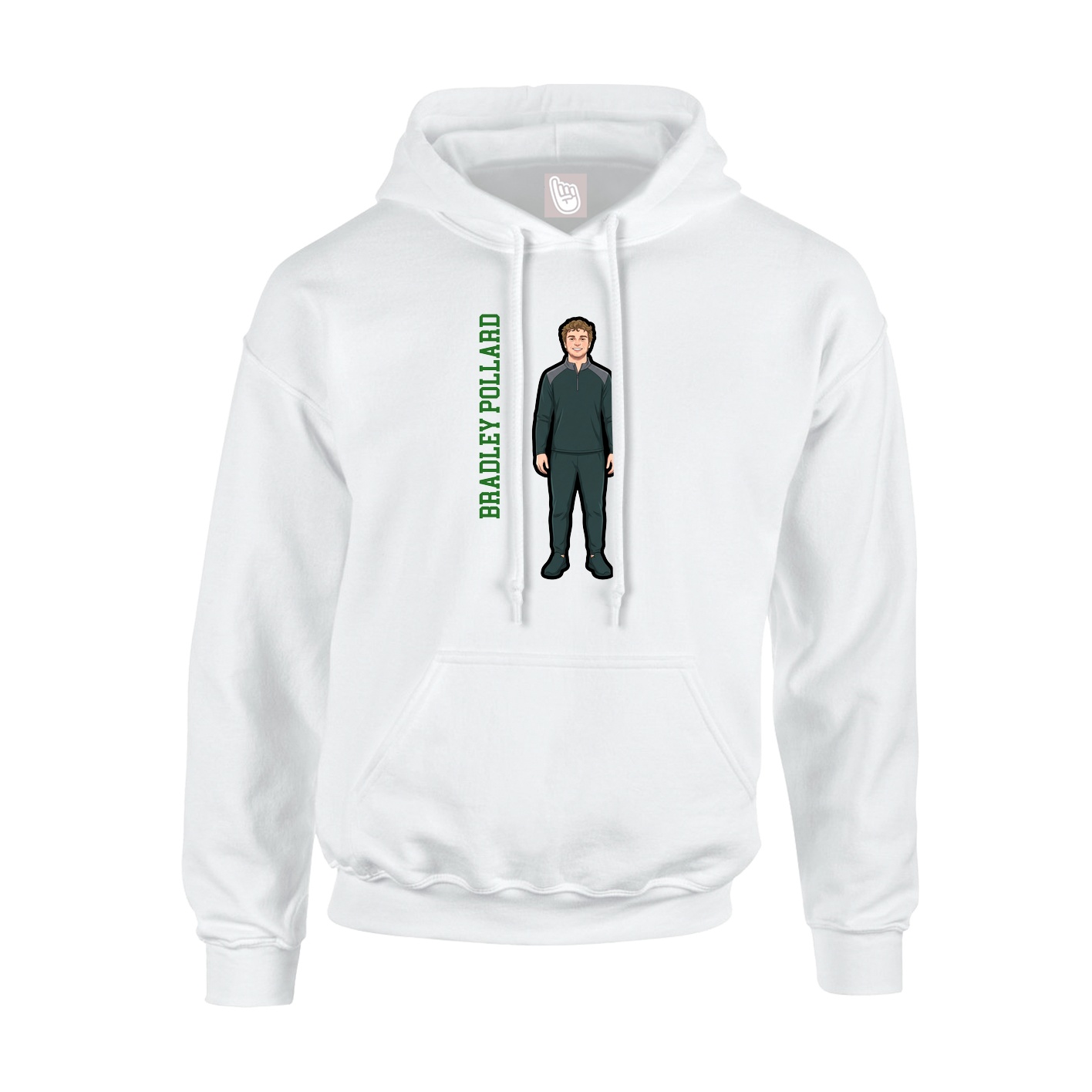 Hoodie — Name Vertical in White