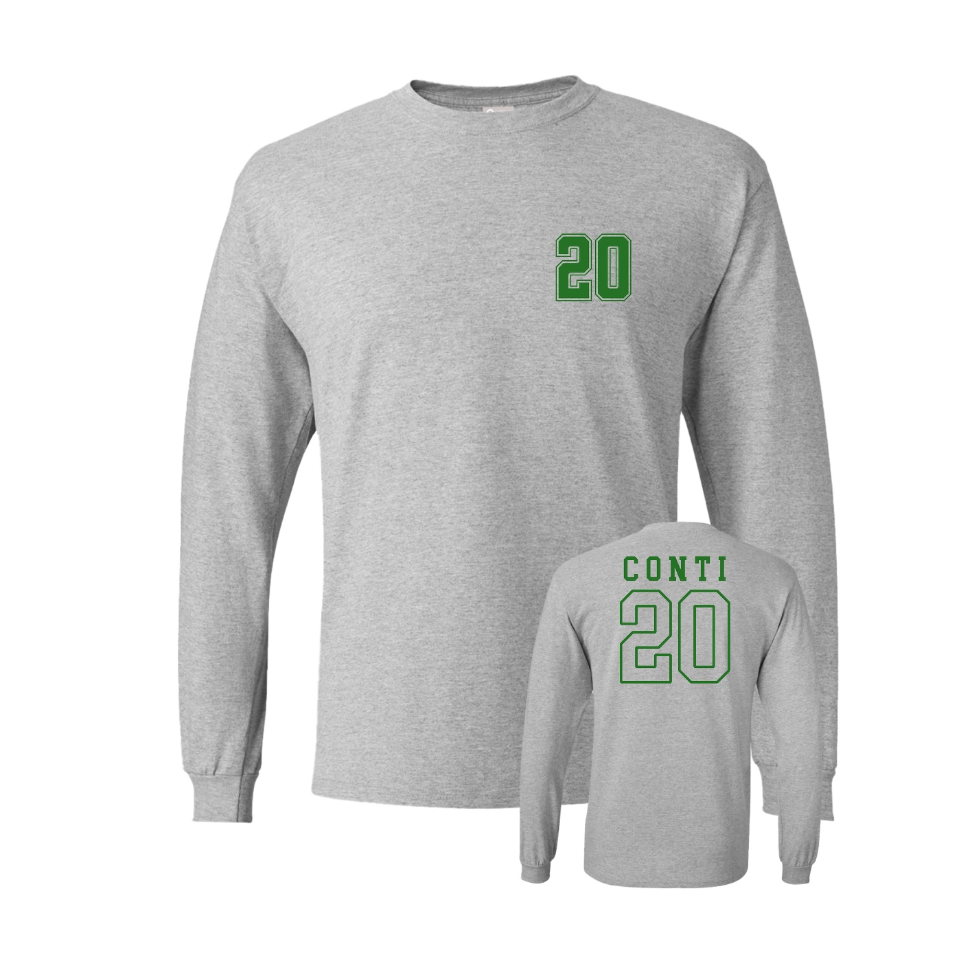 Long Sleeve Tee — Chest Back in Grey