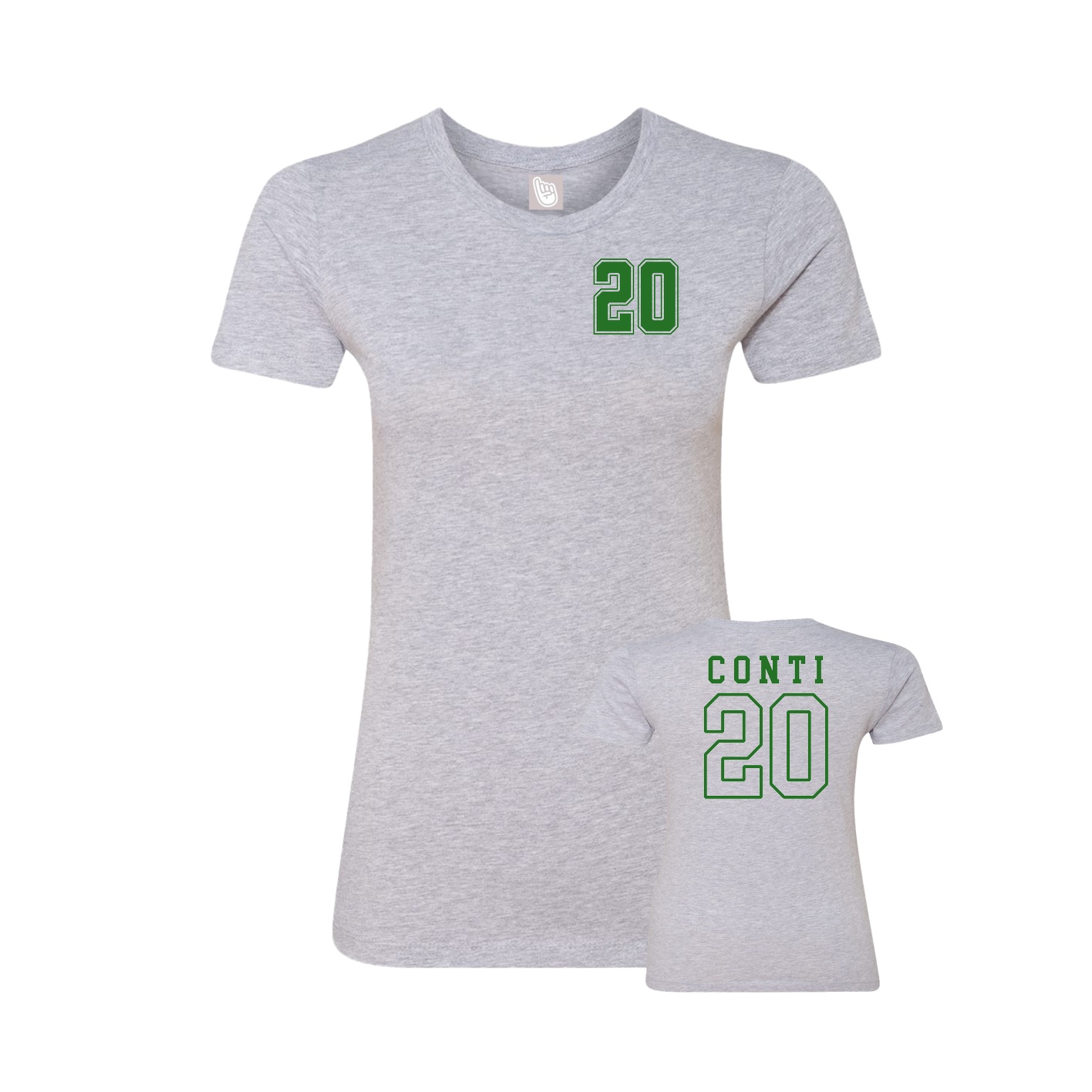 Womens Tee — Chest Back in Grey