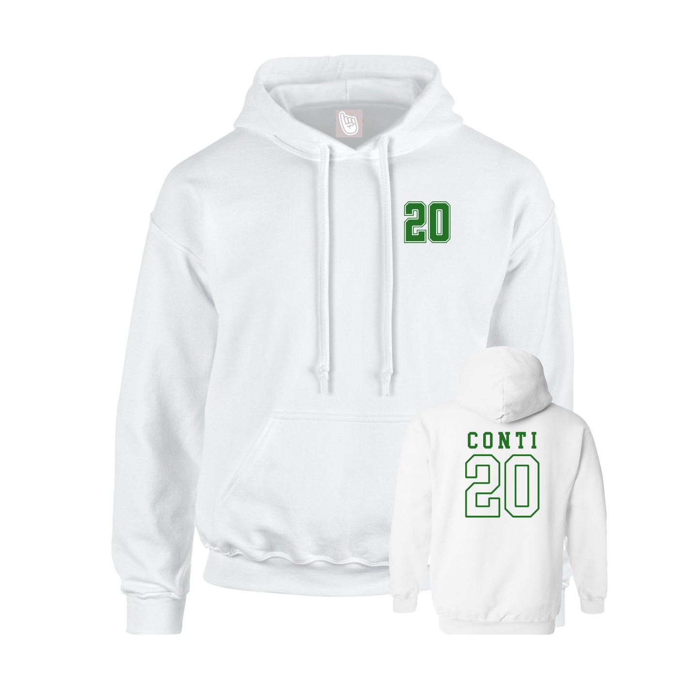 Hoodie — Chest Back in White