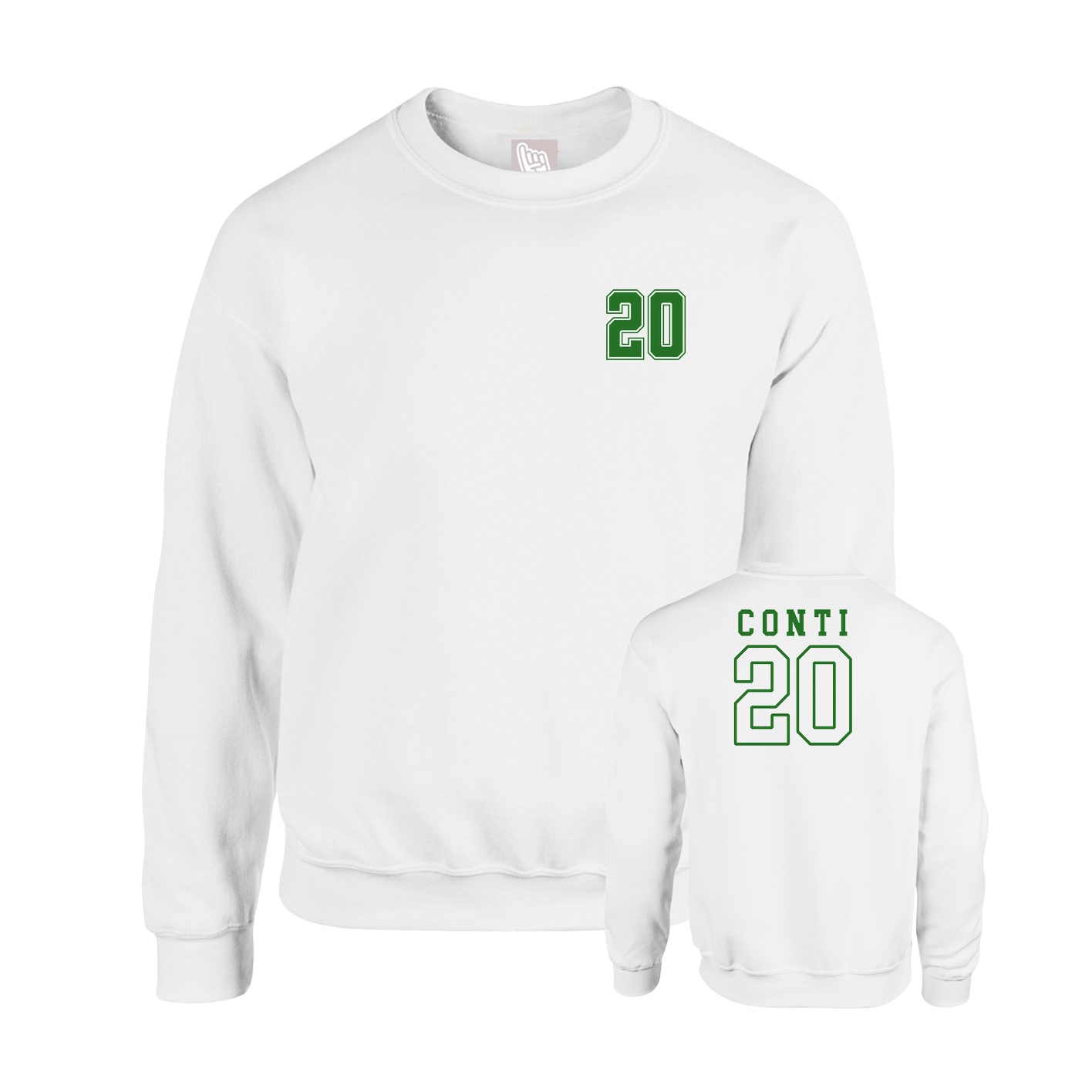 Fleece Crew — Chest Back in White