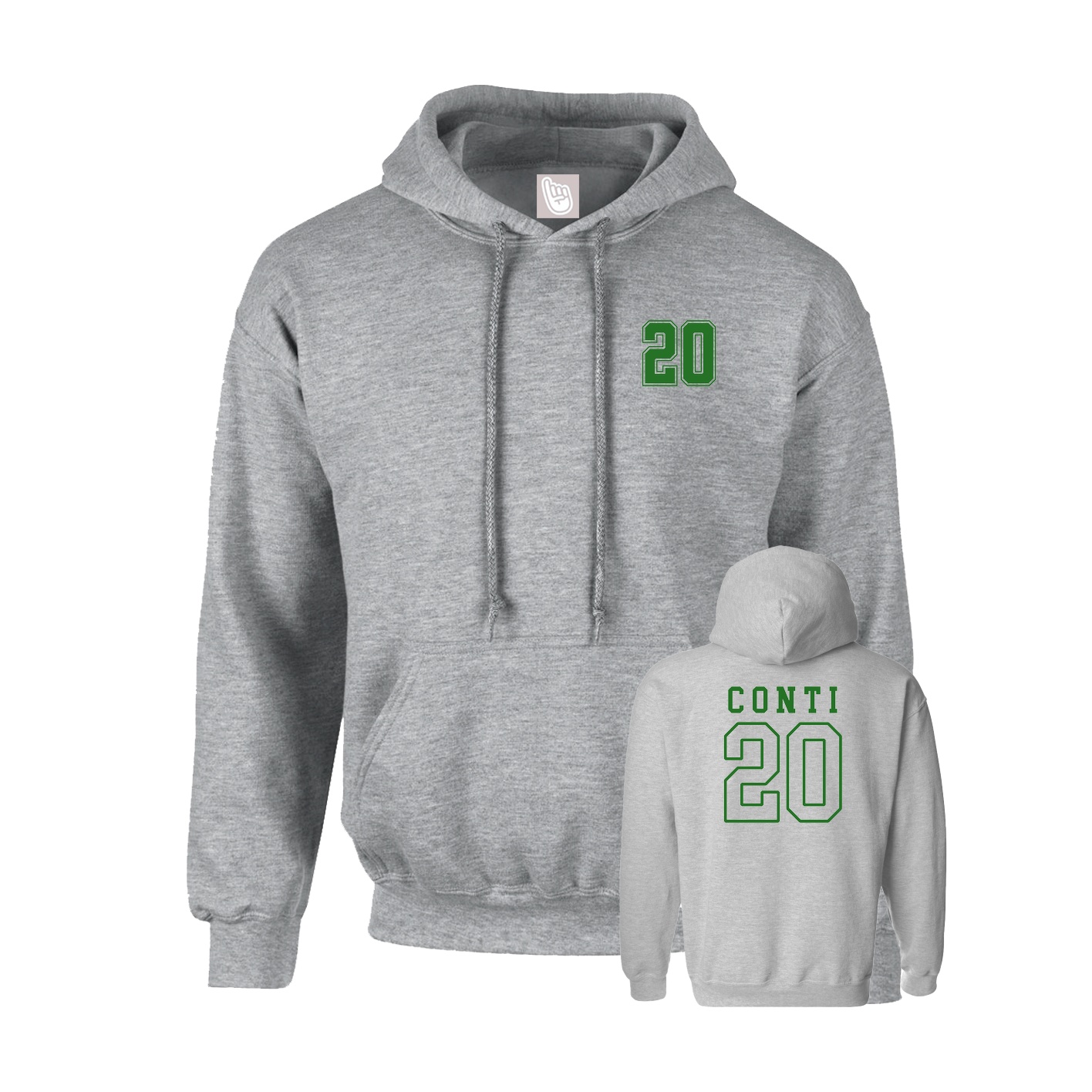 Youth Hoodie — Chest Back in Grey