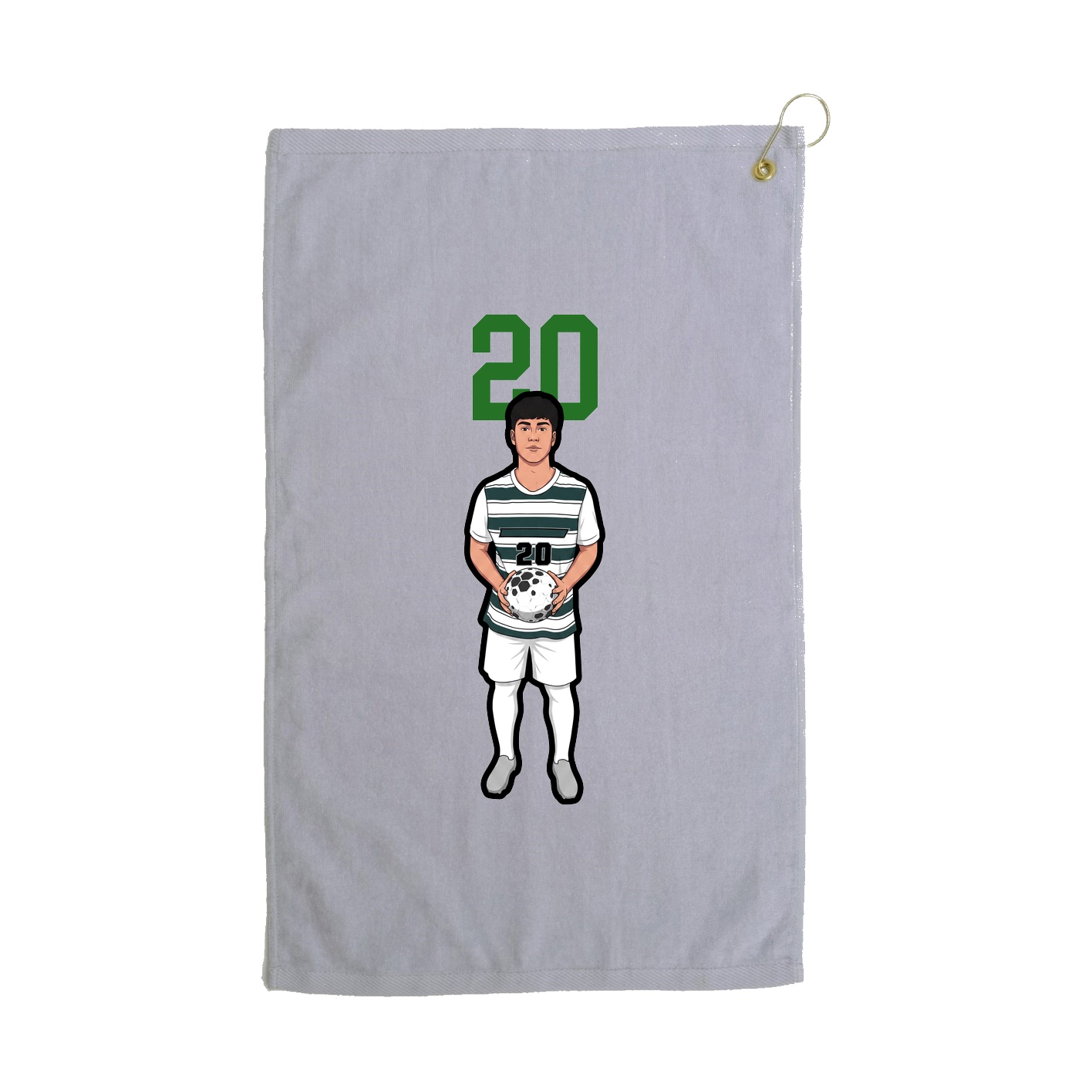 Golf Towel — Number Top in Grey