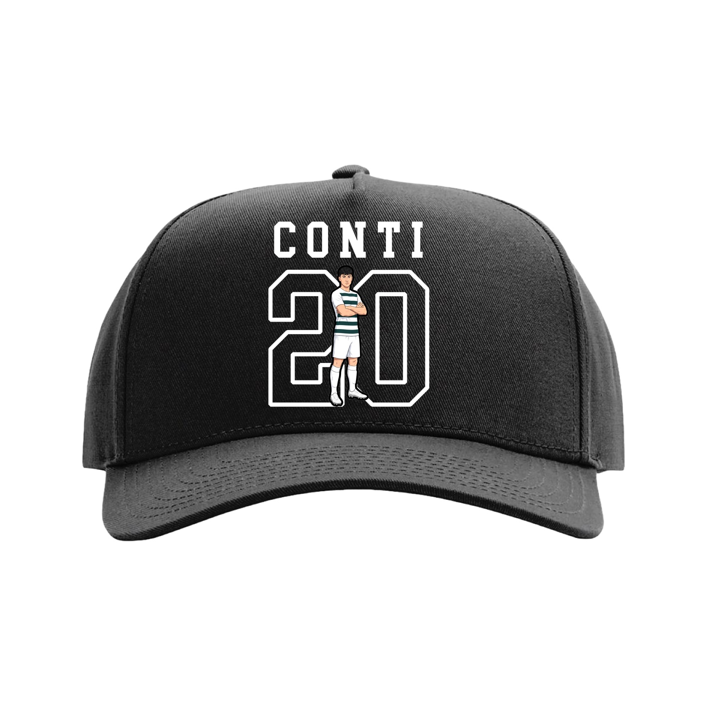 Full Fabric Five-Panel Champ Cap — Shirsey in Black