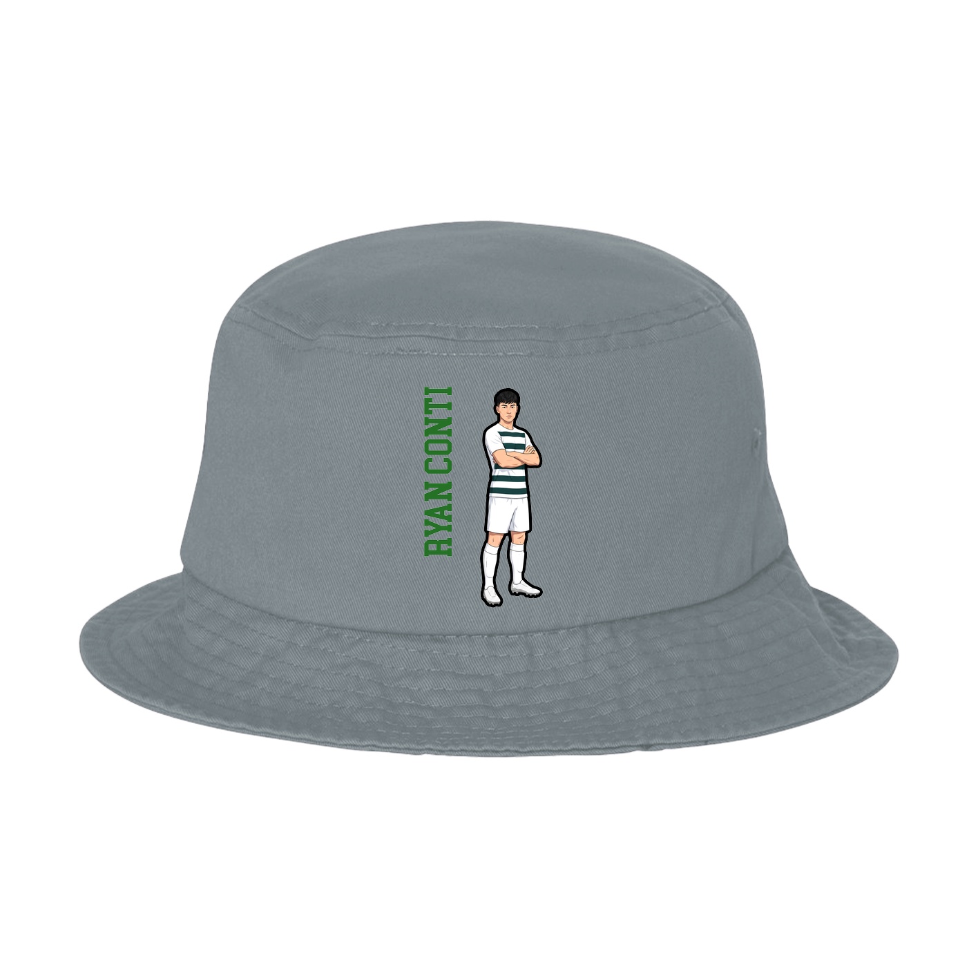 Bucket Cap — Name Vertical in Grey
