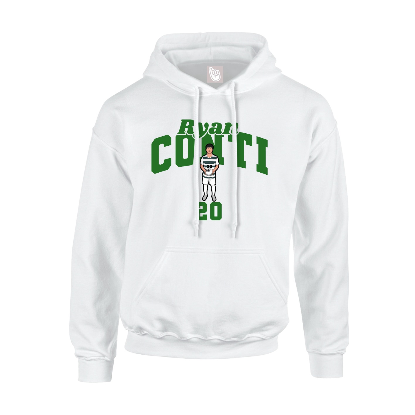 Youth Hoodie — Signature Arch in White