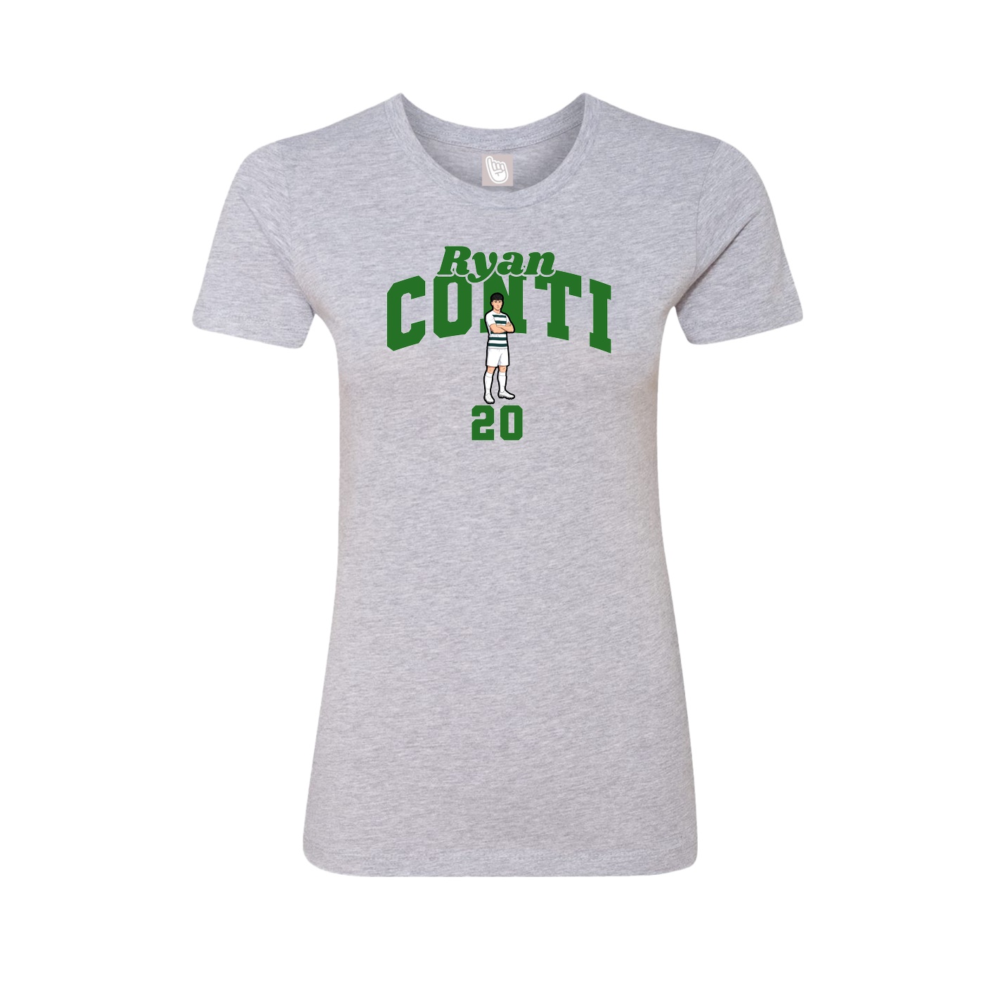 Fitted Women's Tee — Signature Arch in Grey