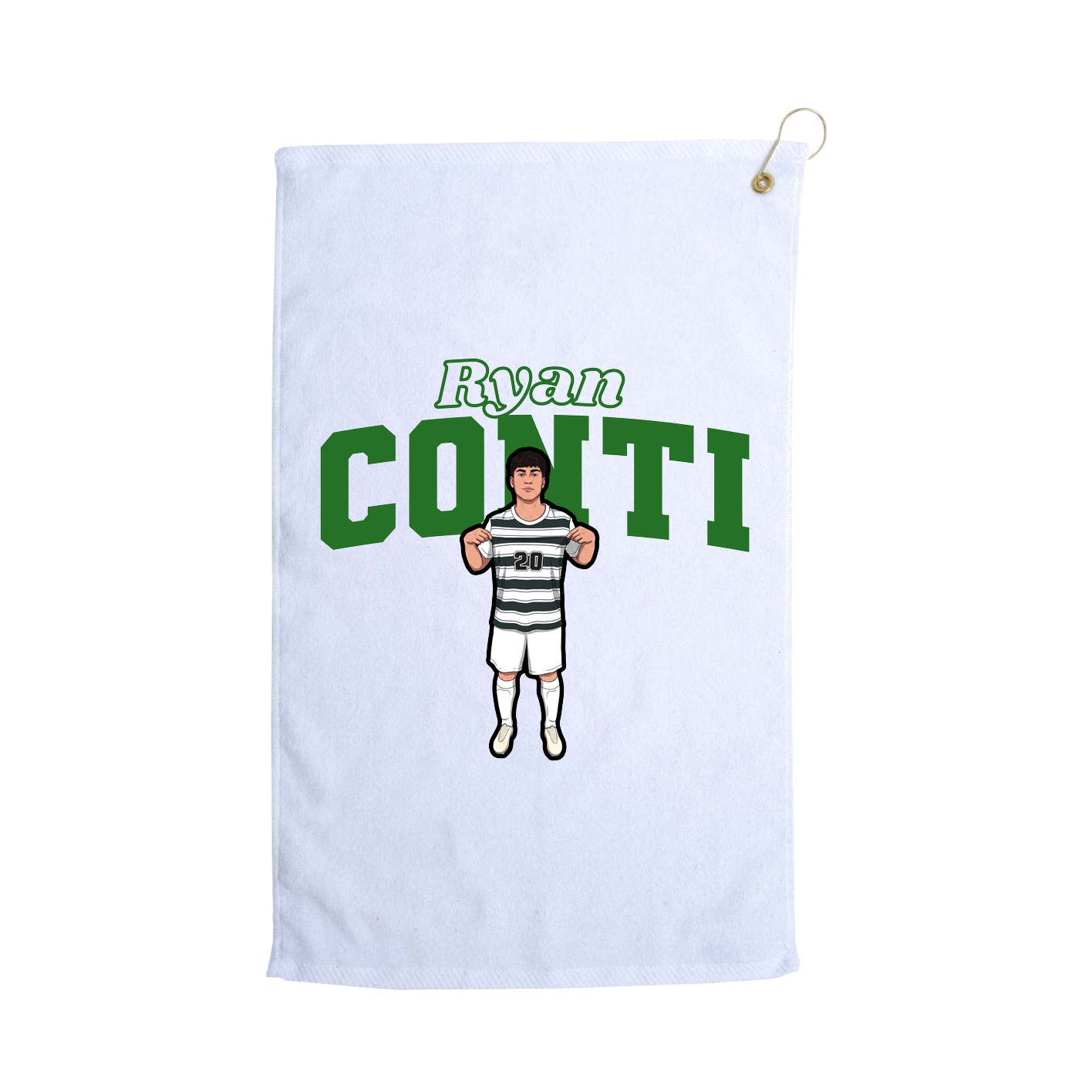 Golf Towel — Name Arch in White