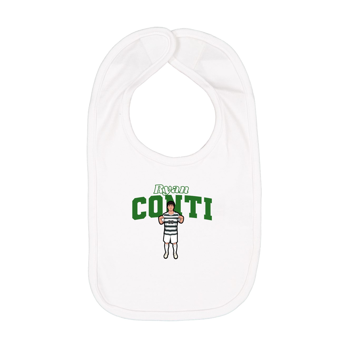 Infant Bib — Name Arch in White
