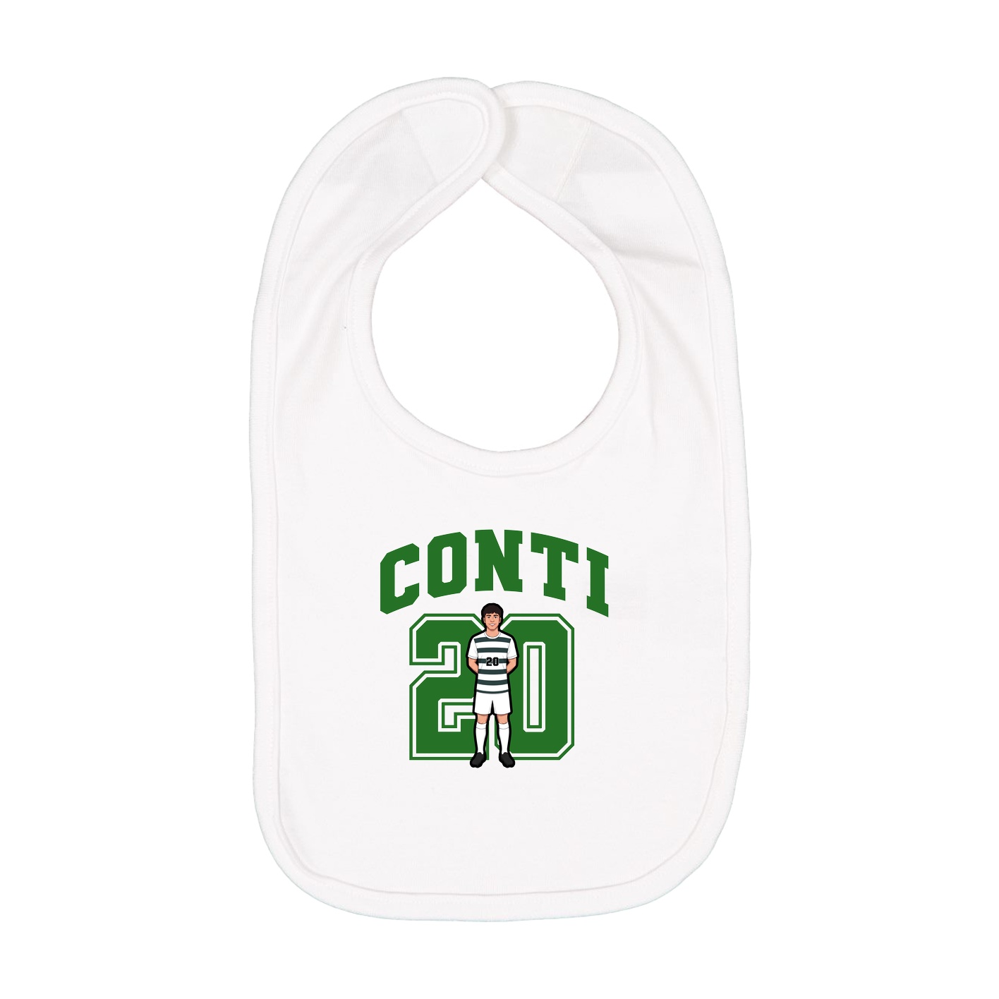 Infant Bib — Number in White