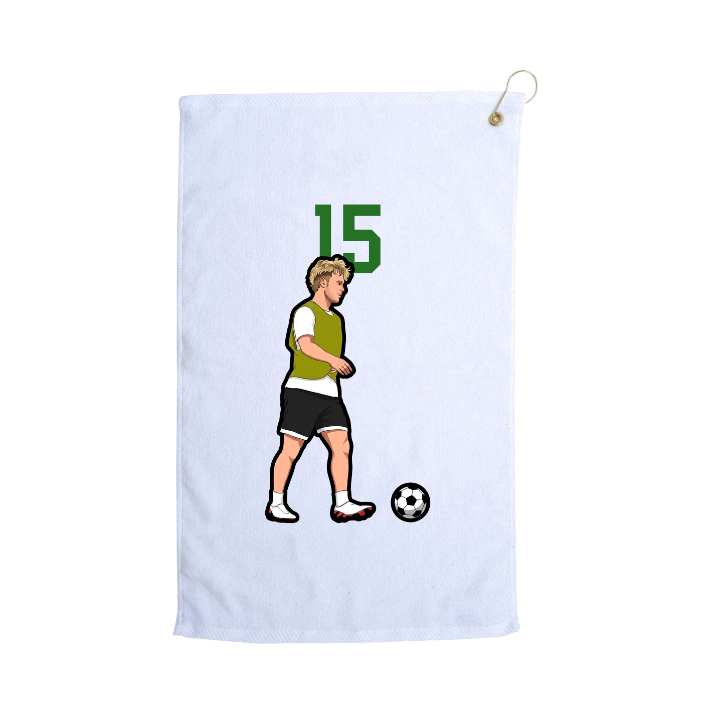 Golf Towel — Number Top in White