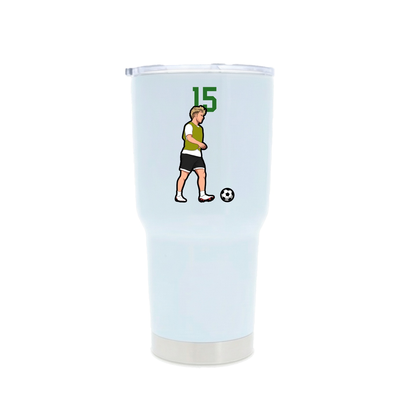 30oz Stainless Steel Tumbler — Number Top in White