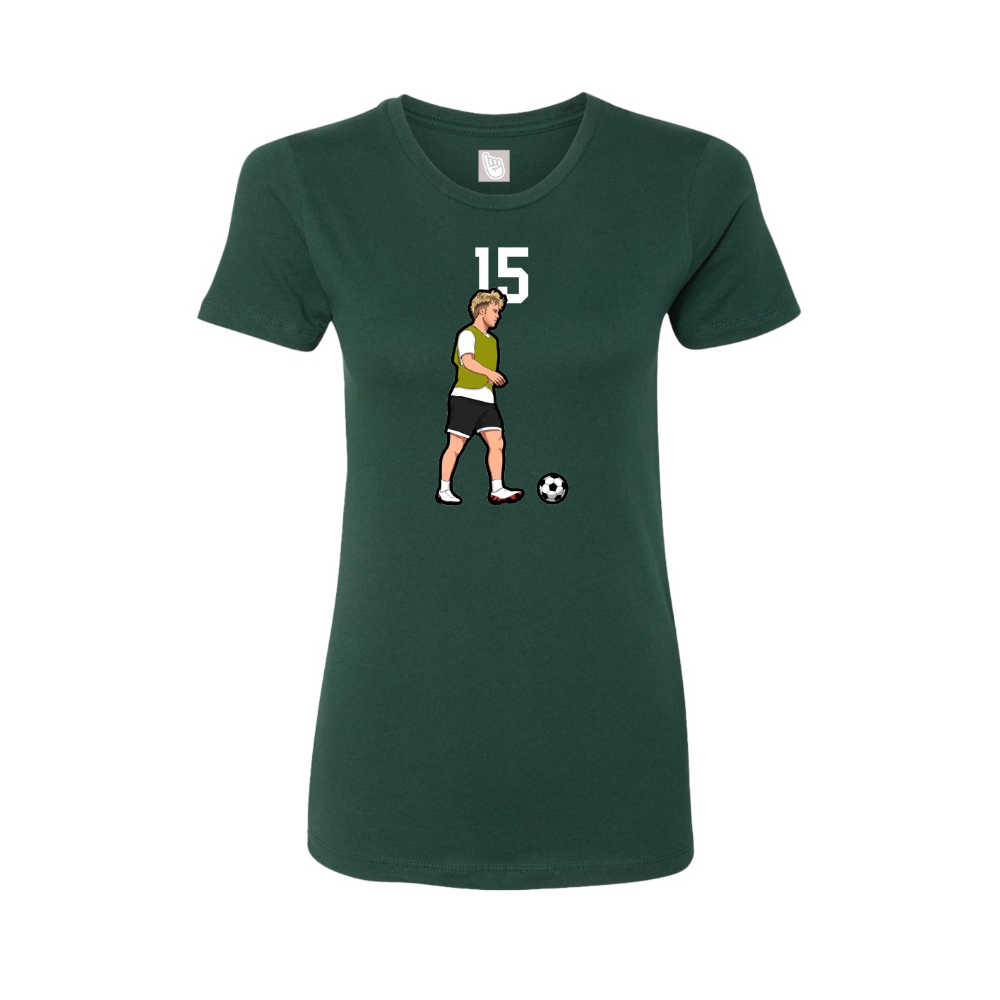 Fitted Women's Tee — Number Top in Green