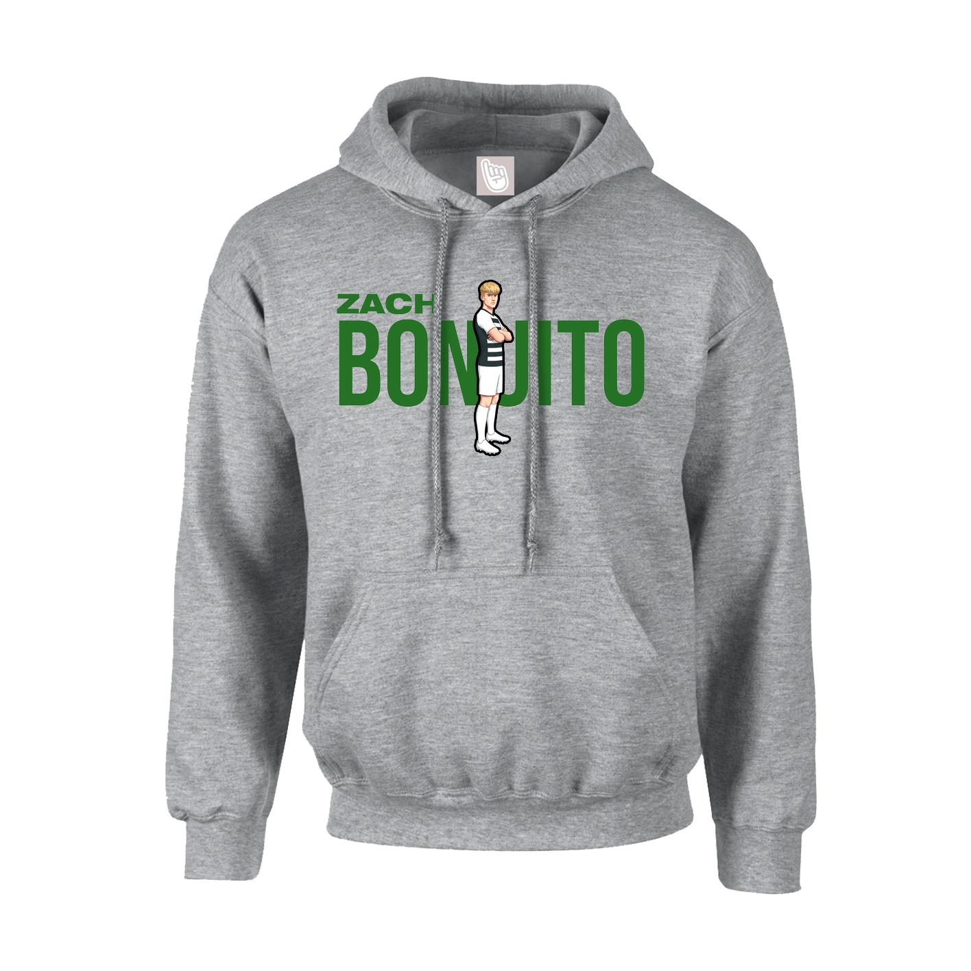 Youth Hoodie — Player Name in Grey