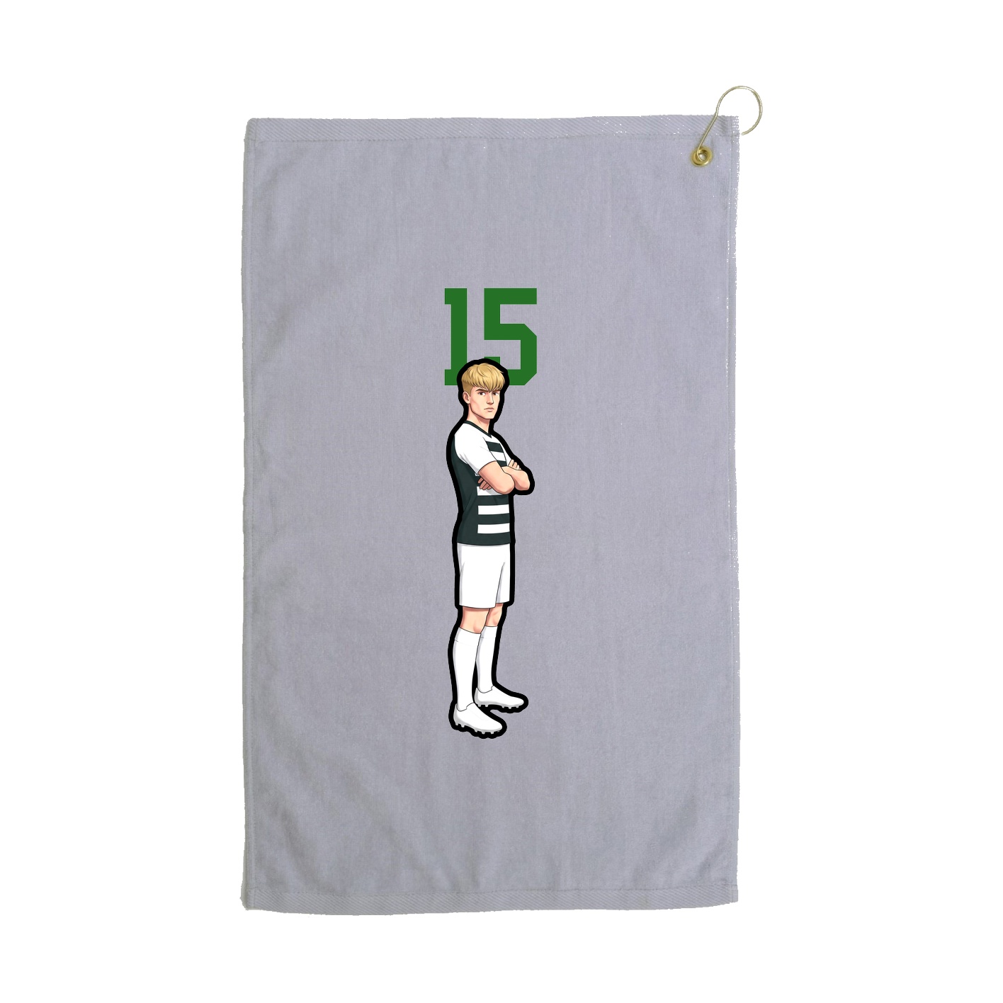 Golf Towel — Number Top in Grey