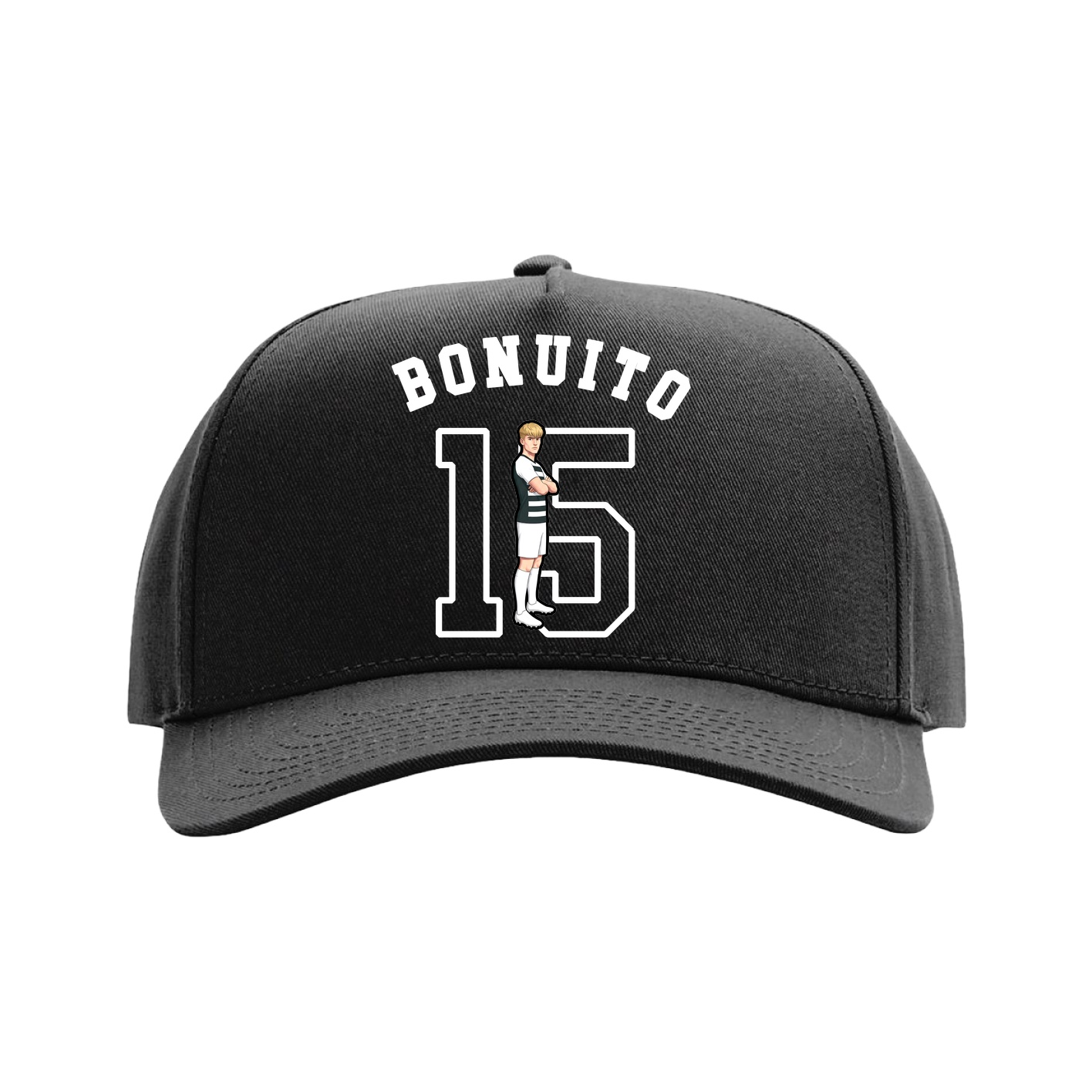 Full Fabric Five-Panel Champ Cap — Shirsey Arch in Black