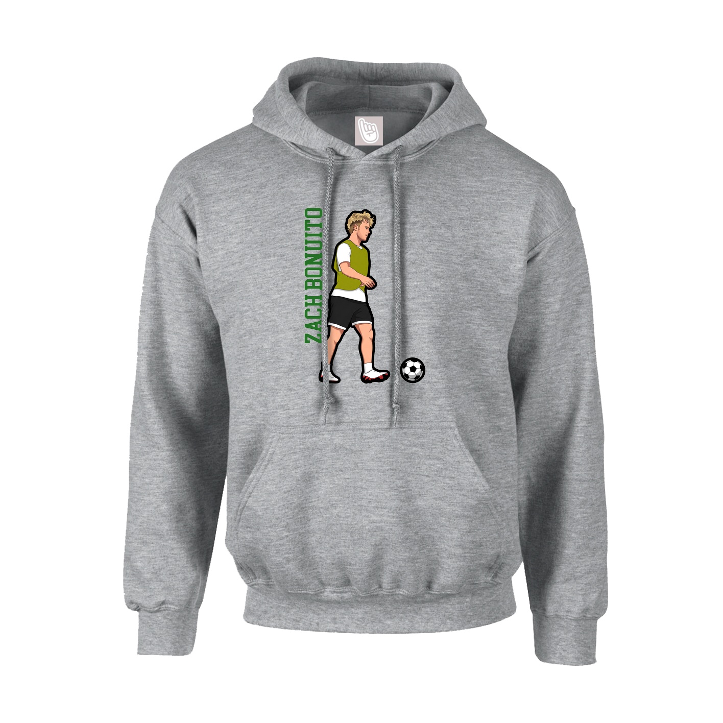Hoodie — Name Vertical in Grey