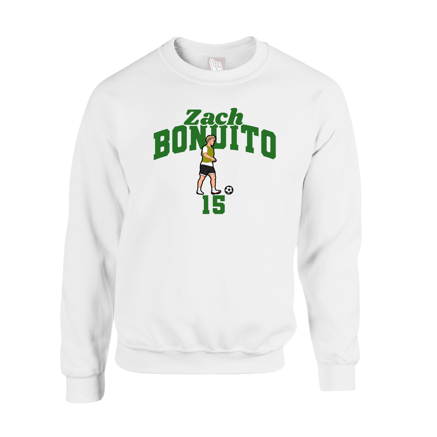 Fleece Crew — Signature Arch in White