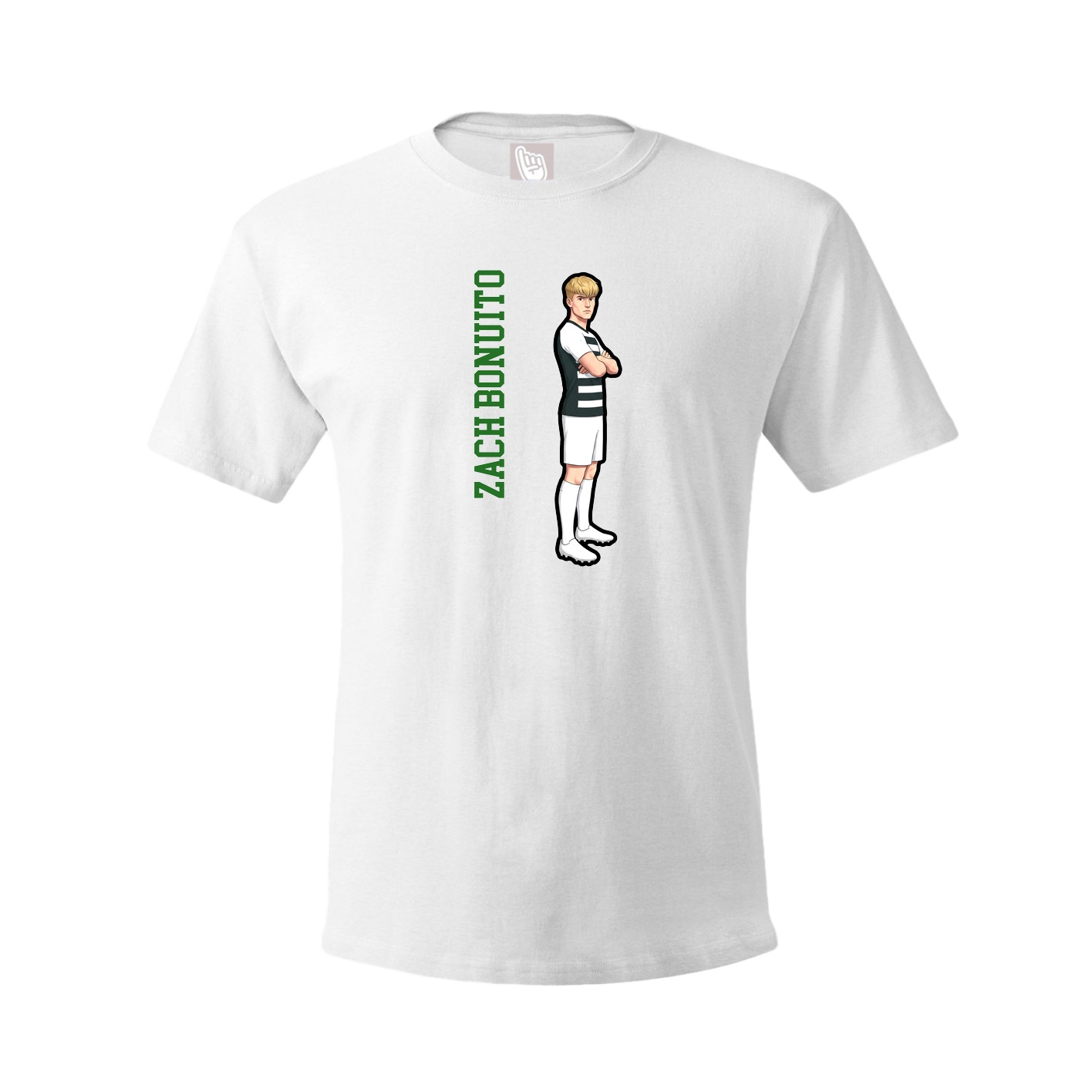 Youth Tee — Name Vertical in White