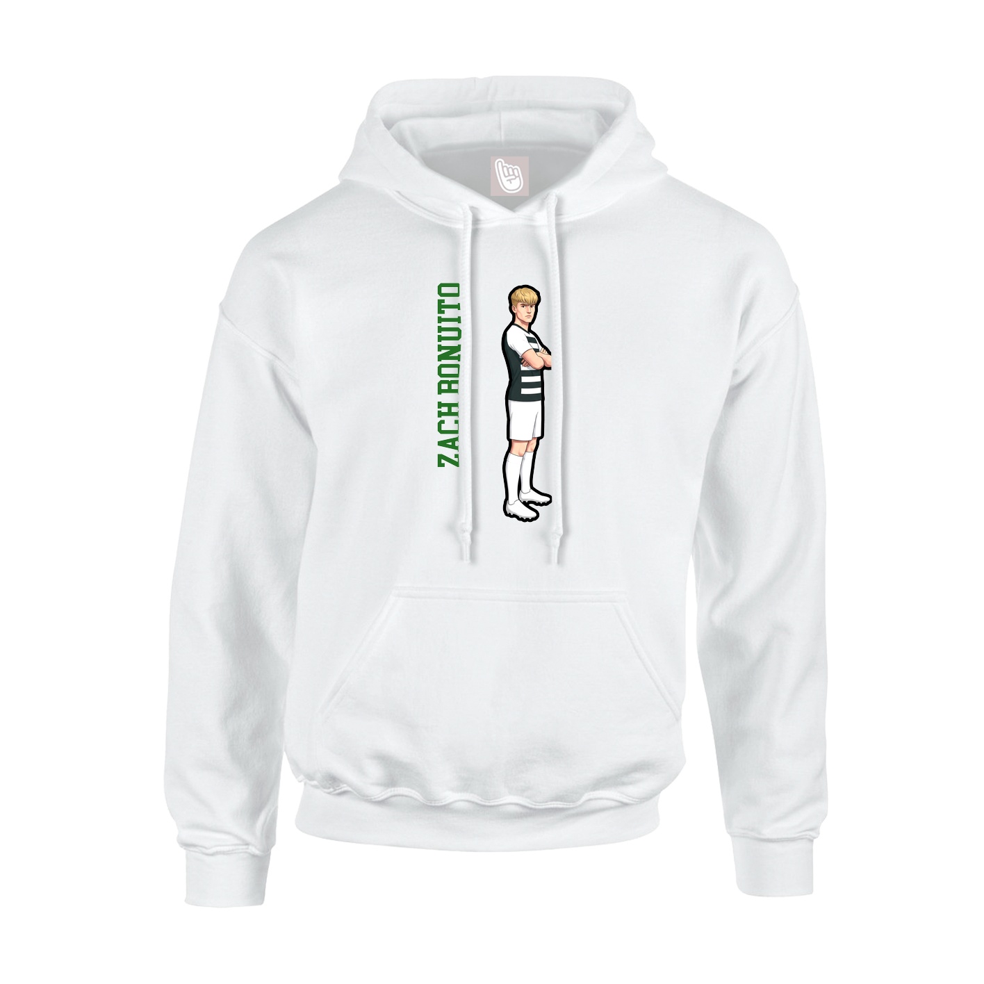 Youth Hoodie — Name Vertical in White