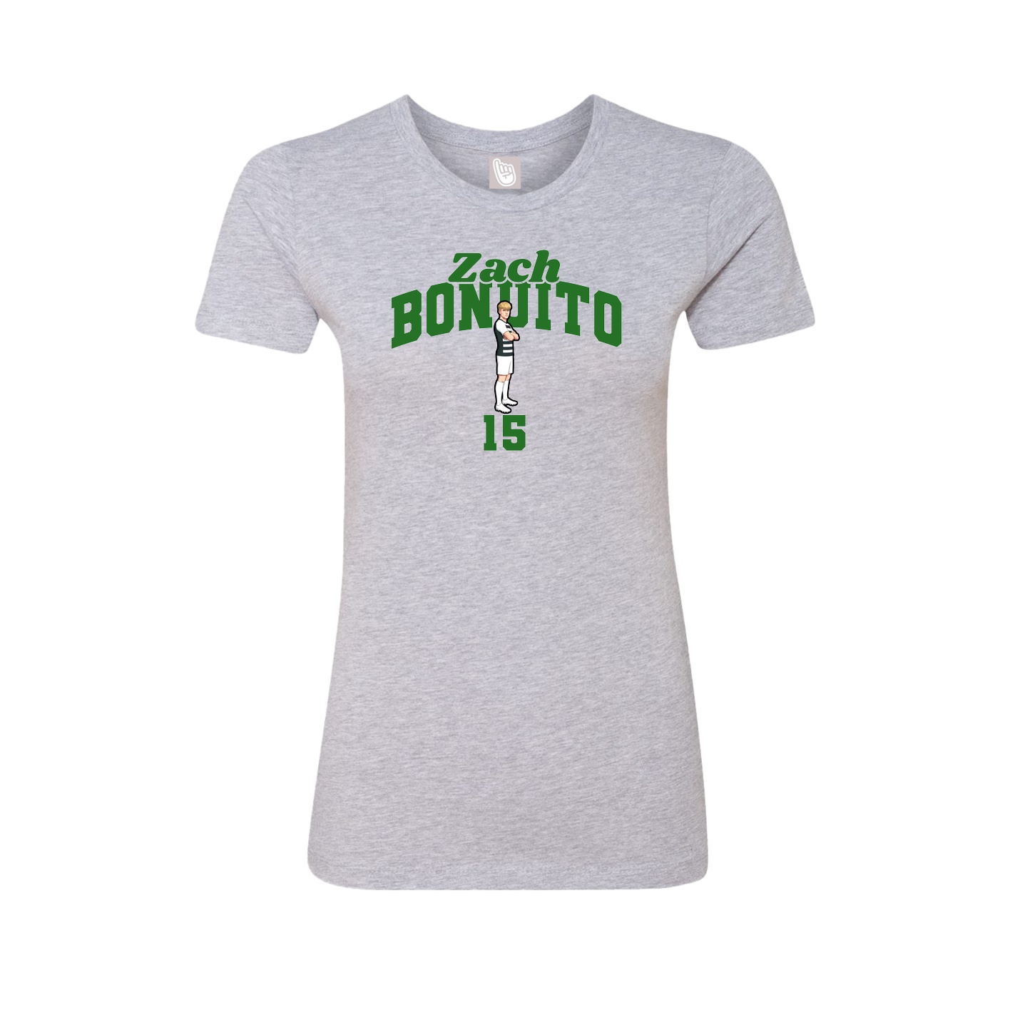 Fitted Women's Tee — Signature Arch in Grey
