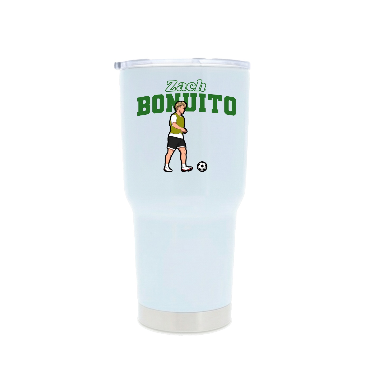 30oz Stainless Steel Tumbler — Name Arch in White