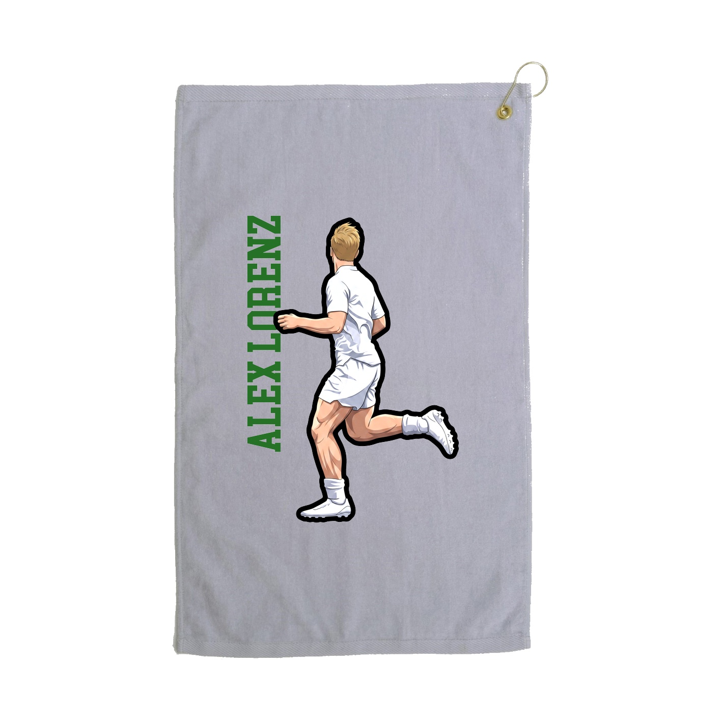 Golf Towel — Name Vertical in Grey