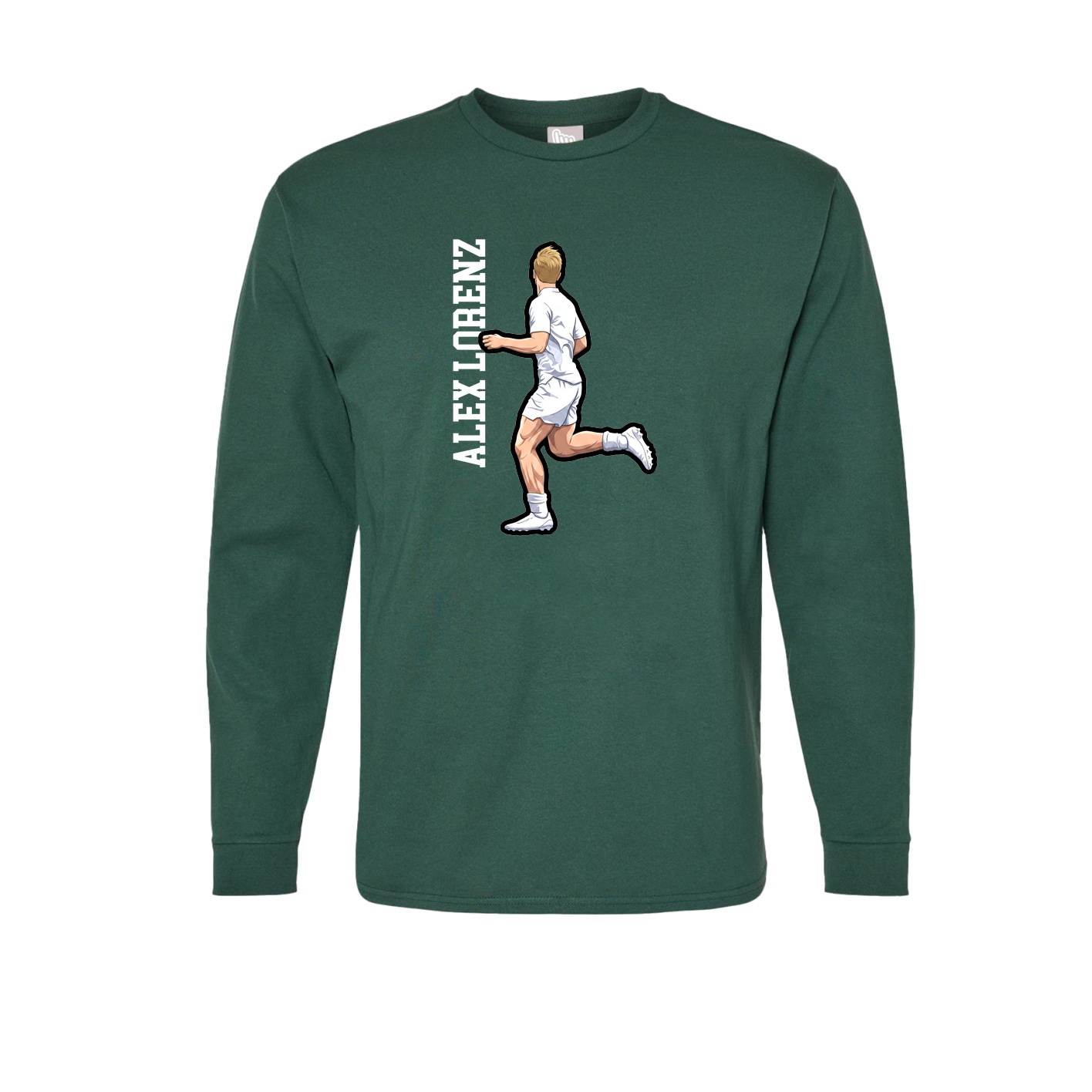 Long Sleeve Tee — Name Vertical in Green