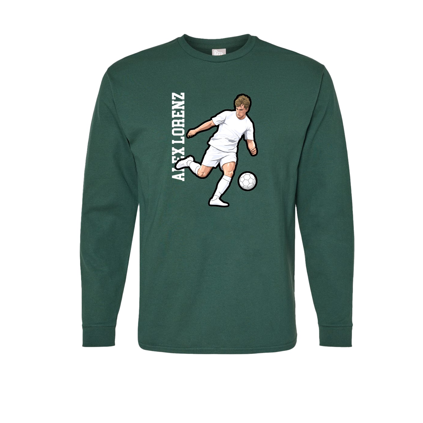 Long Sleeve Tee — Name Vertical in Green