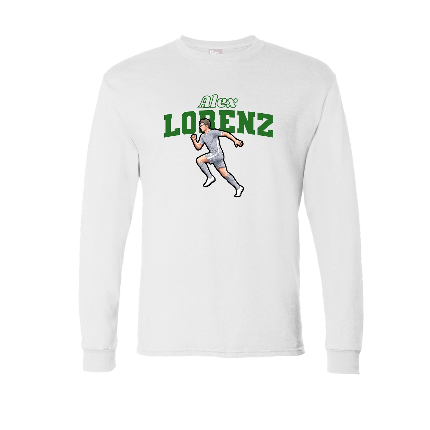 Long Sleeve Tee — Name Arch in White