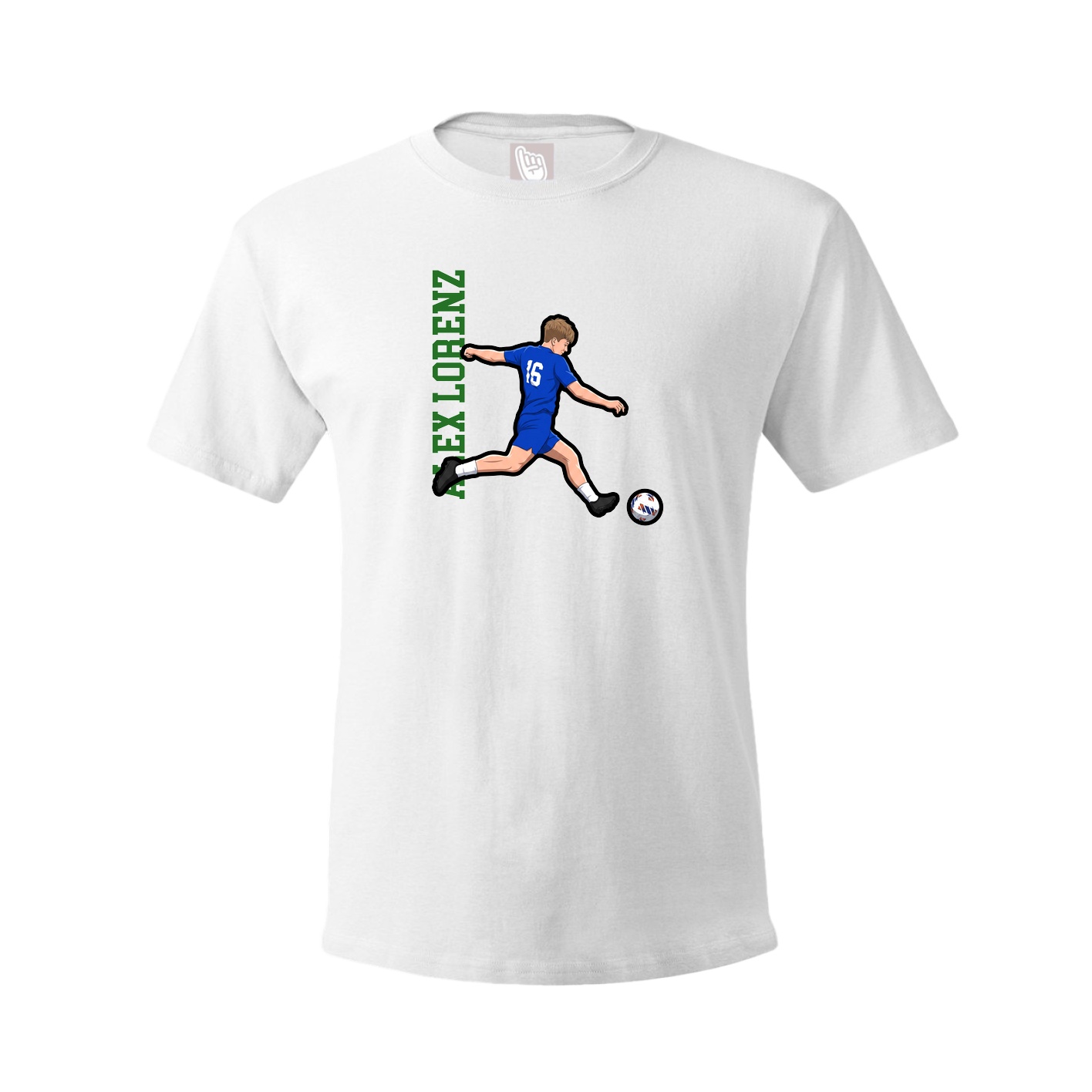 Tee — Name Vertical in White