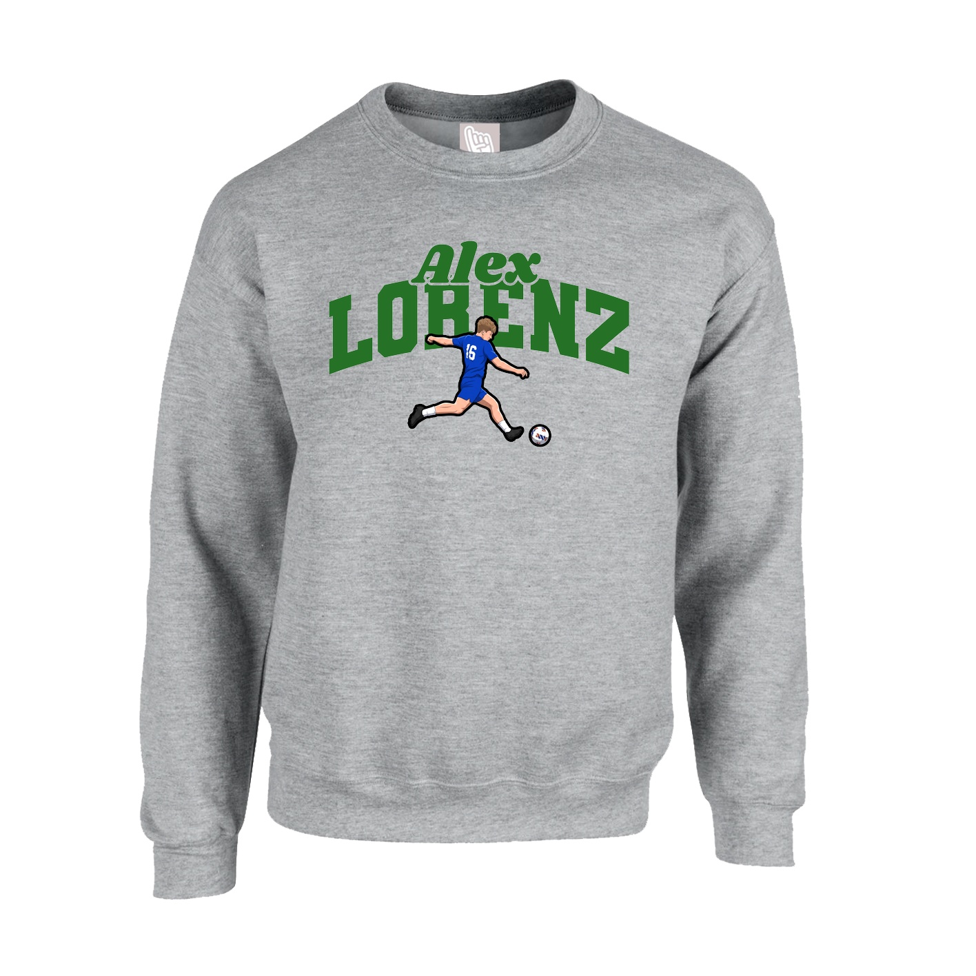 Fleece Crew — Signature Arch in Grey