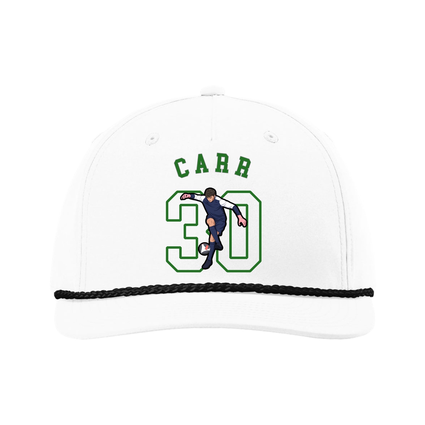 Five-Panel Classic Rope Cap — Shirsey Arch in White