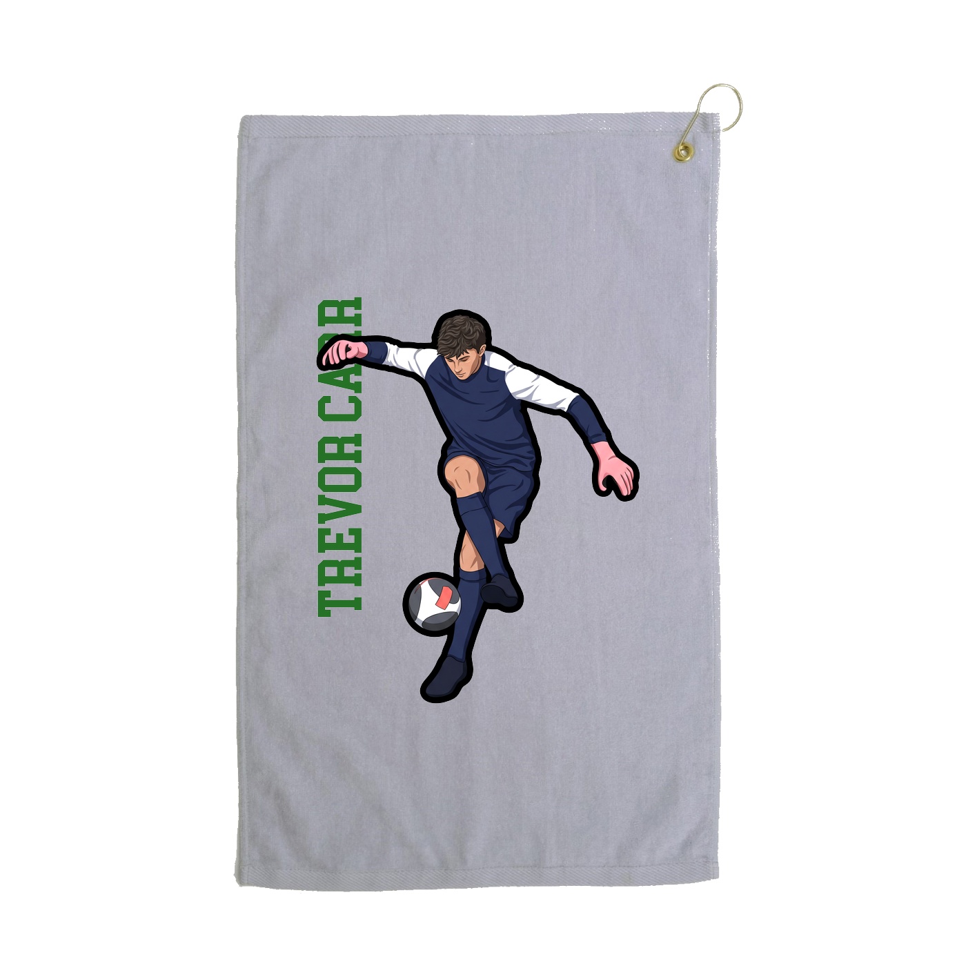 Golf Towel — Name Vertical in Grey