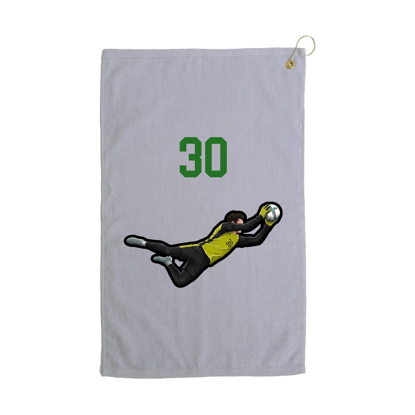 Golf Towel — Number Top in Grey